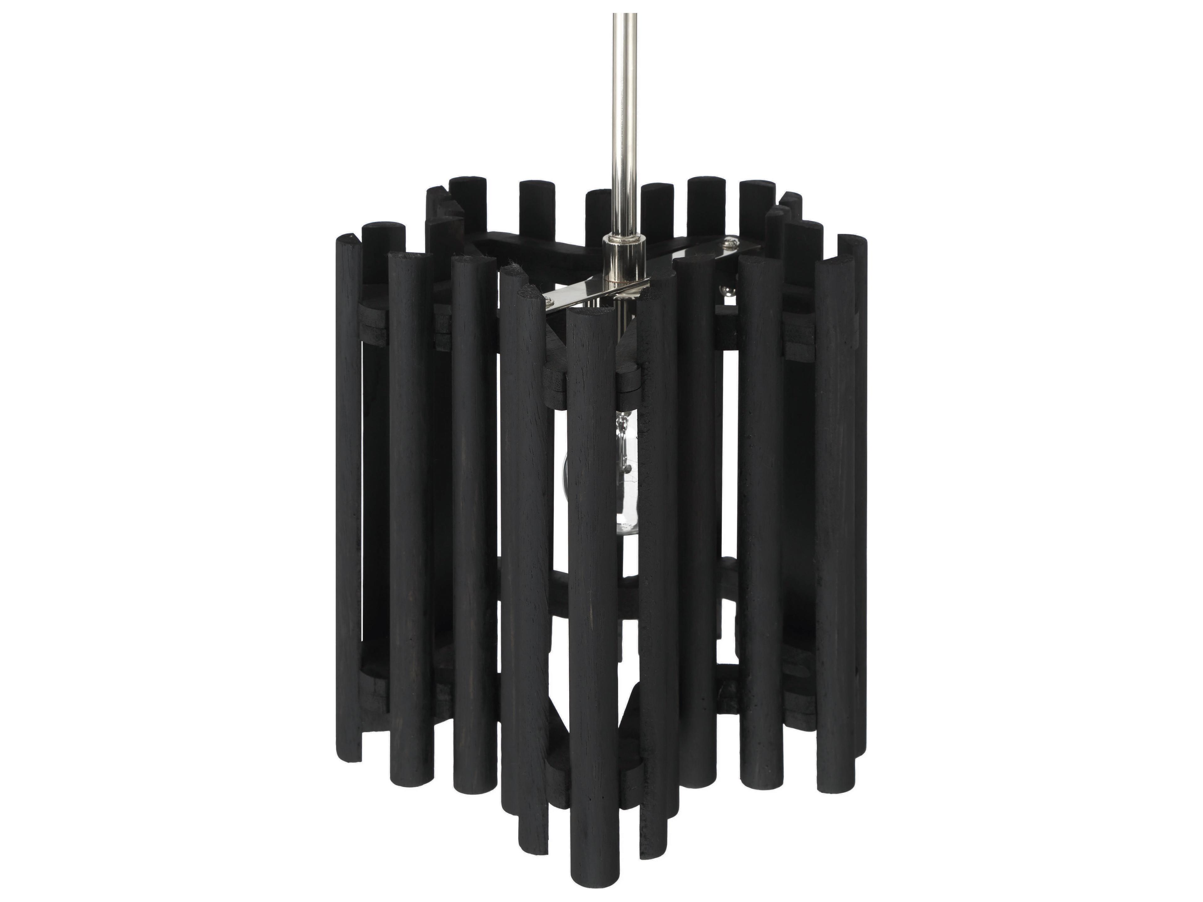 Craftmade Freeform 1-Light Polished Nickel Black Walnut Geometric Mini Pendant