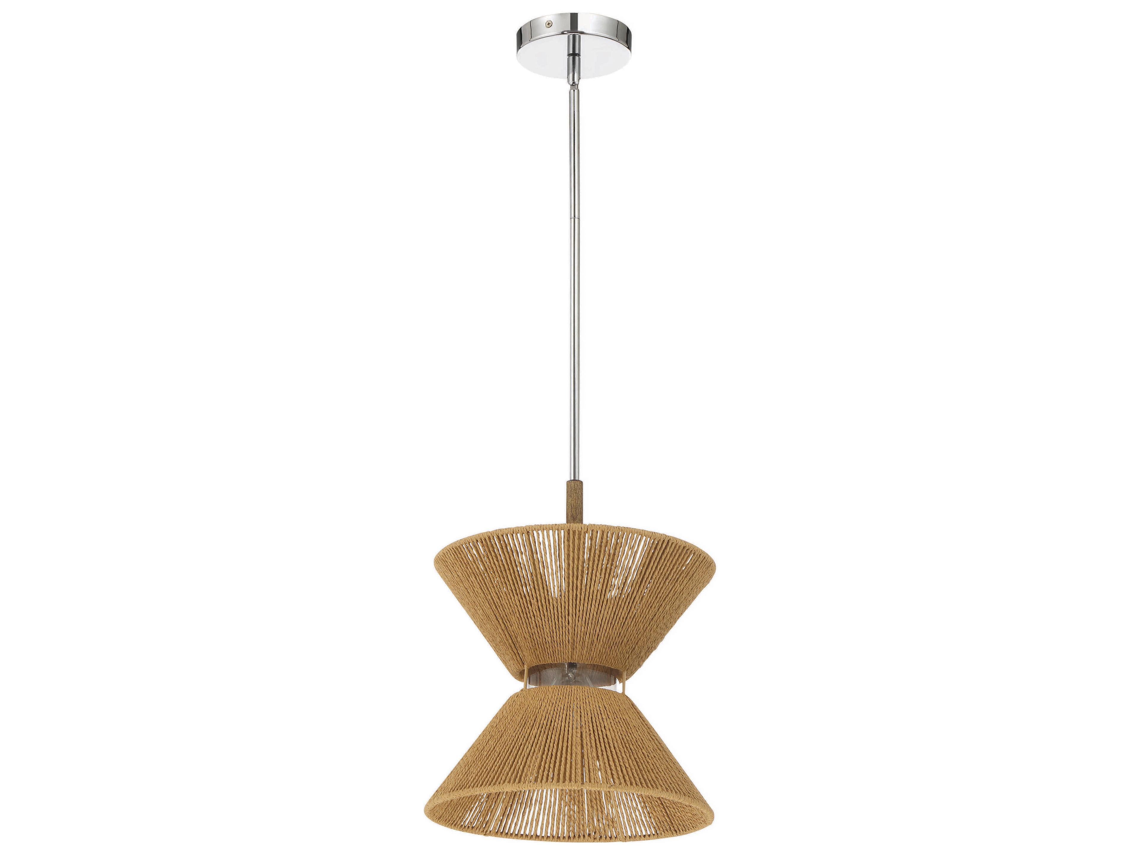 Serena 1-Light Chrome Walnut Mini Pendant