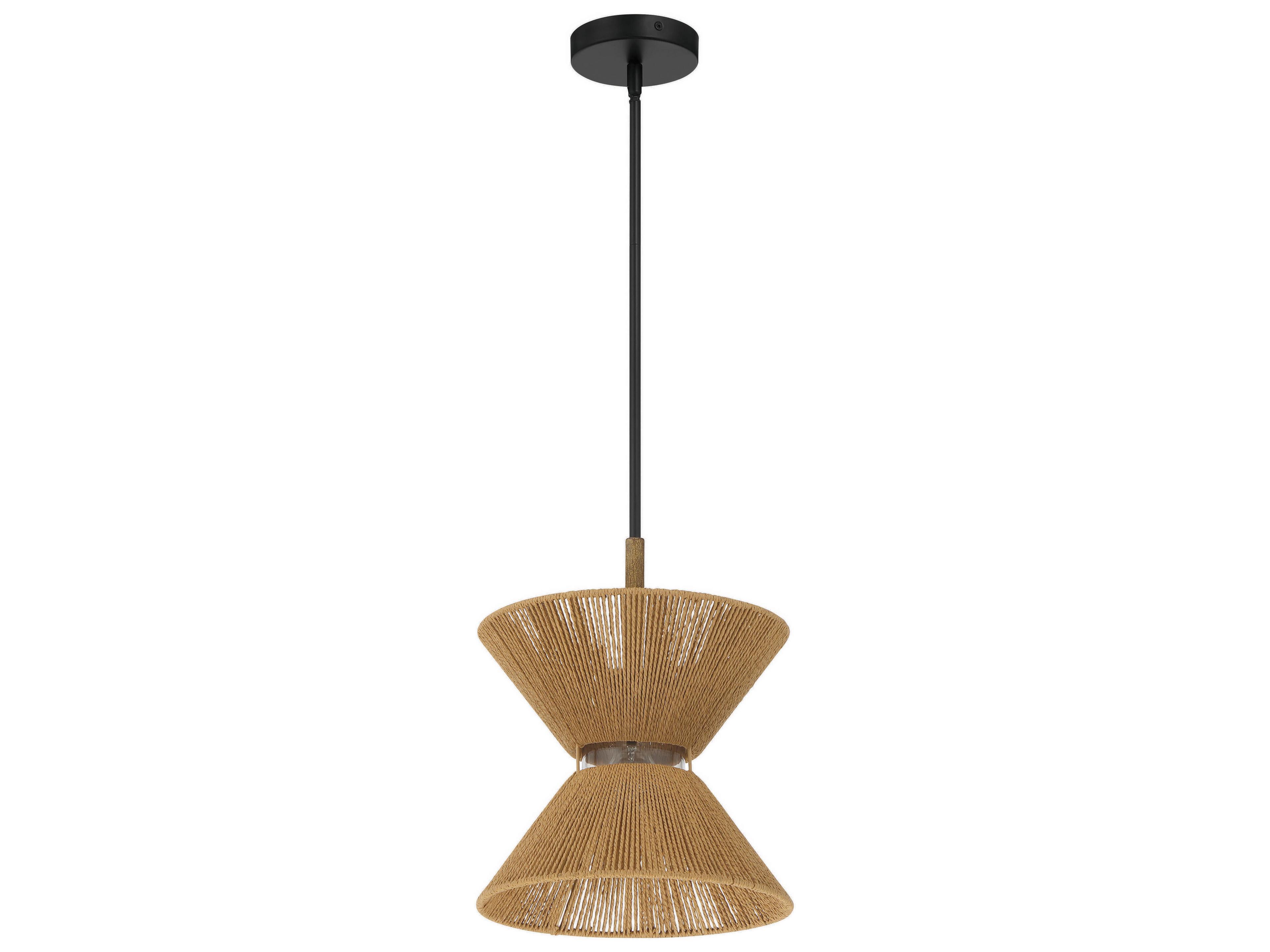 Serena 1-Light Flat Black Walnut Mini Pendant