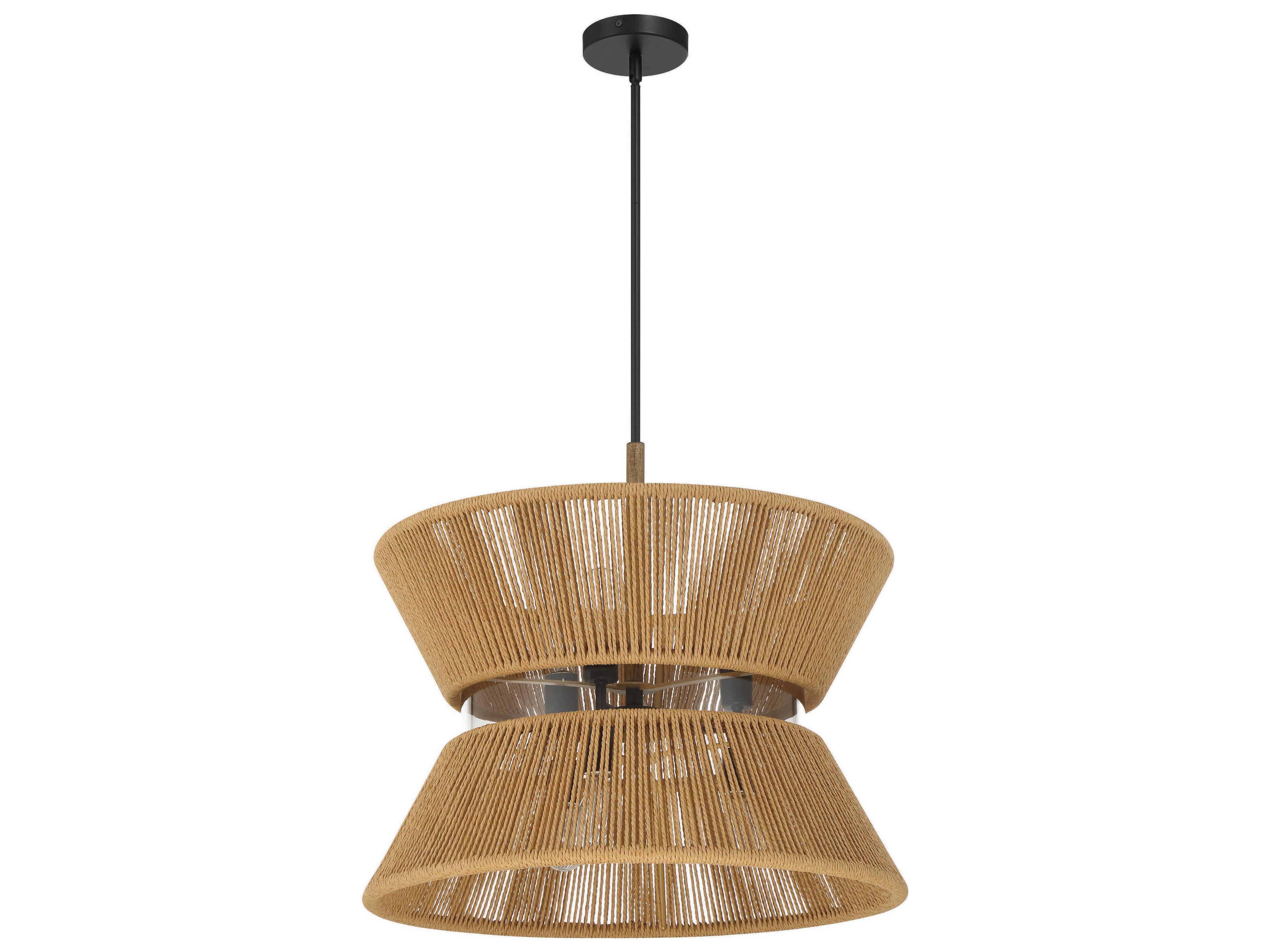 Serena 6-Light Flat Black Walnut Pendant