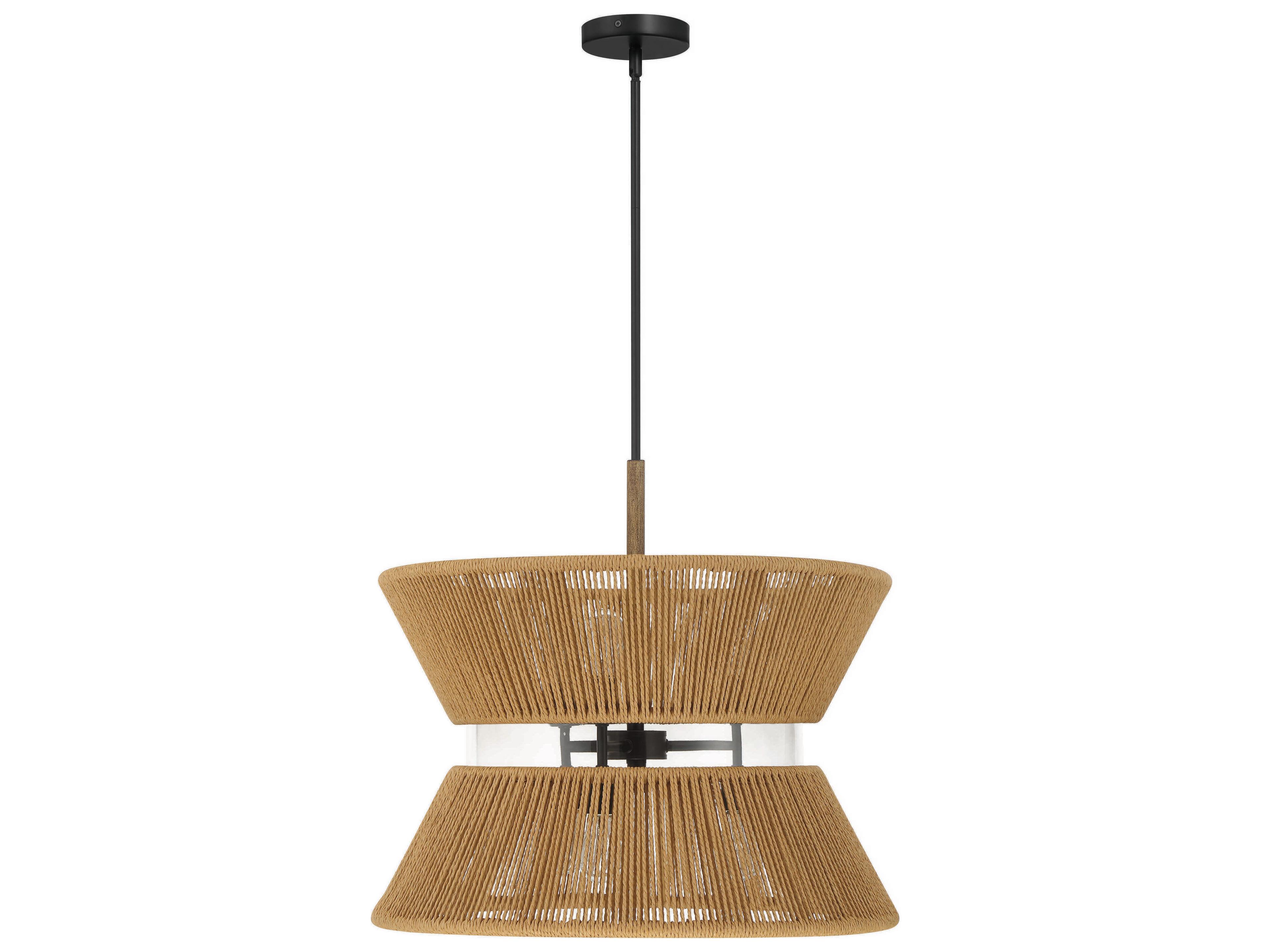 Craftmade Serena 6-Light Flat Black Walnut Pendant