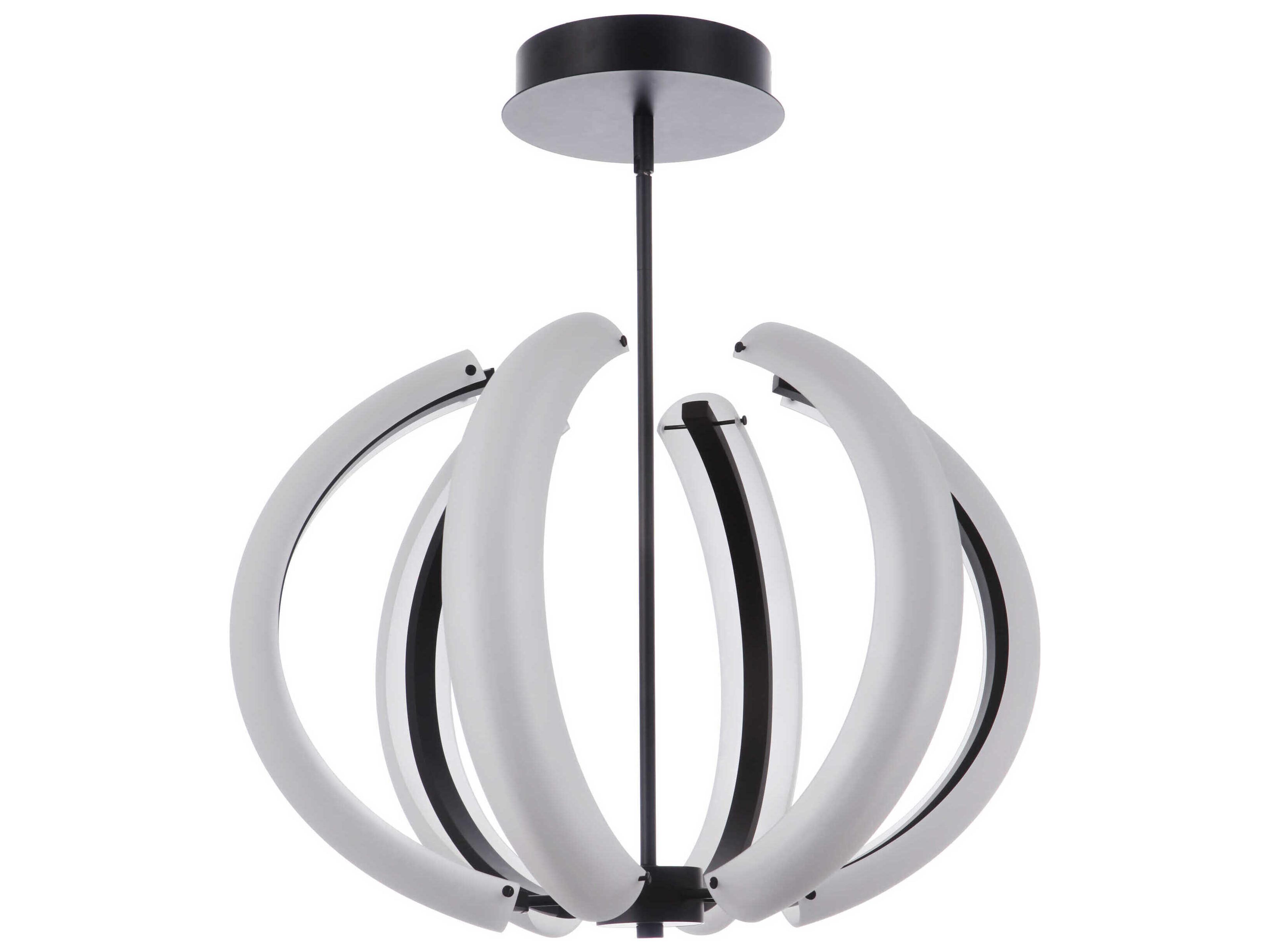 Unwind 6-Light Flat Black Globe Pendant