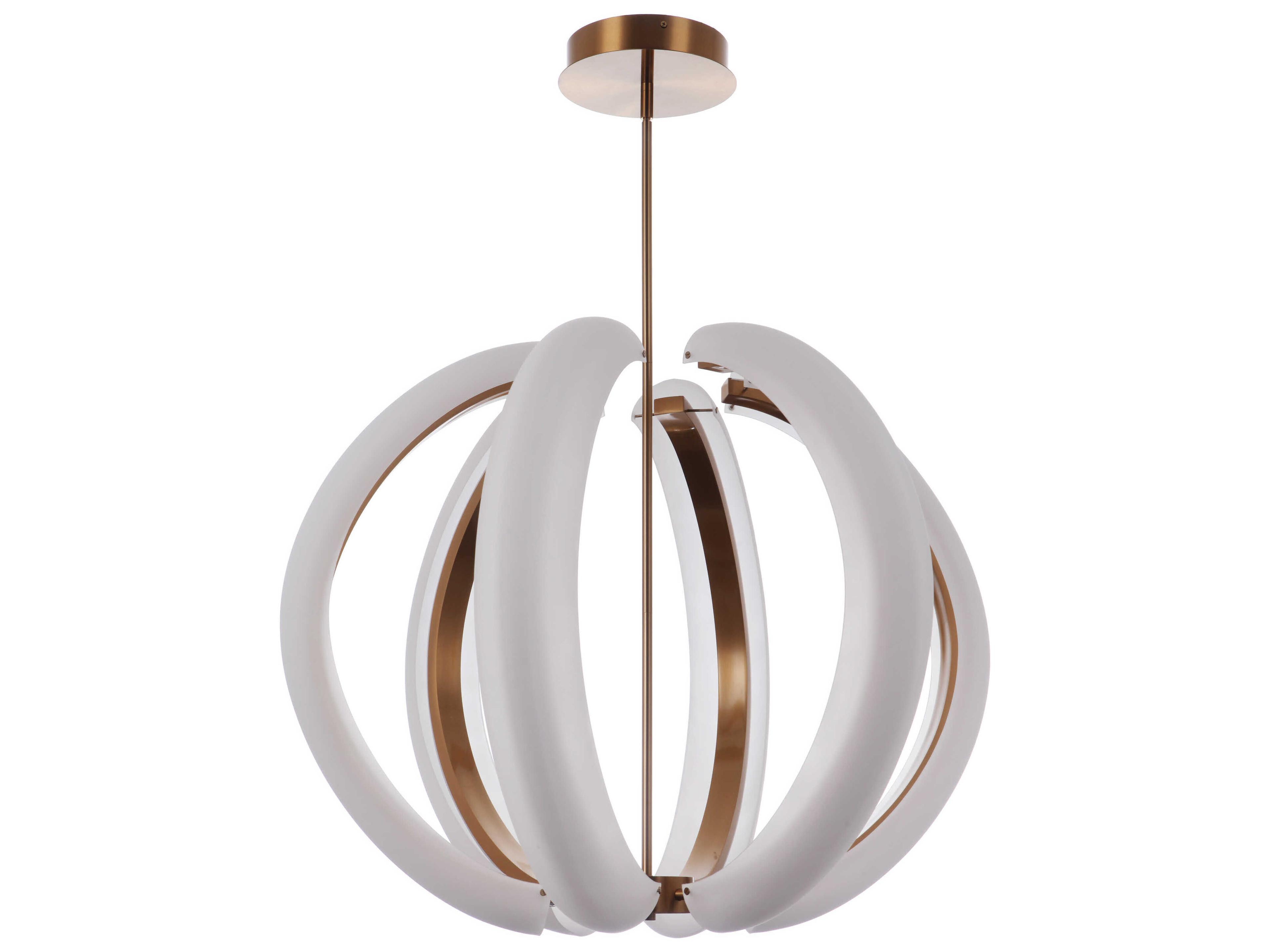 Unwind 6-Light Satin Brass Globe Pendant
