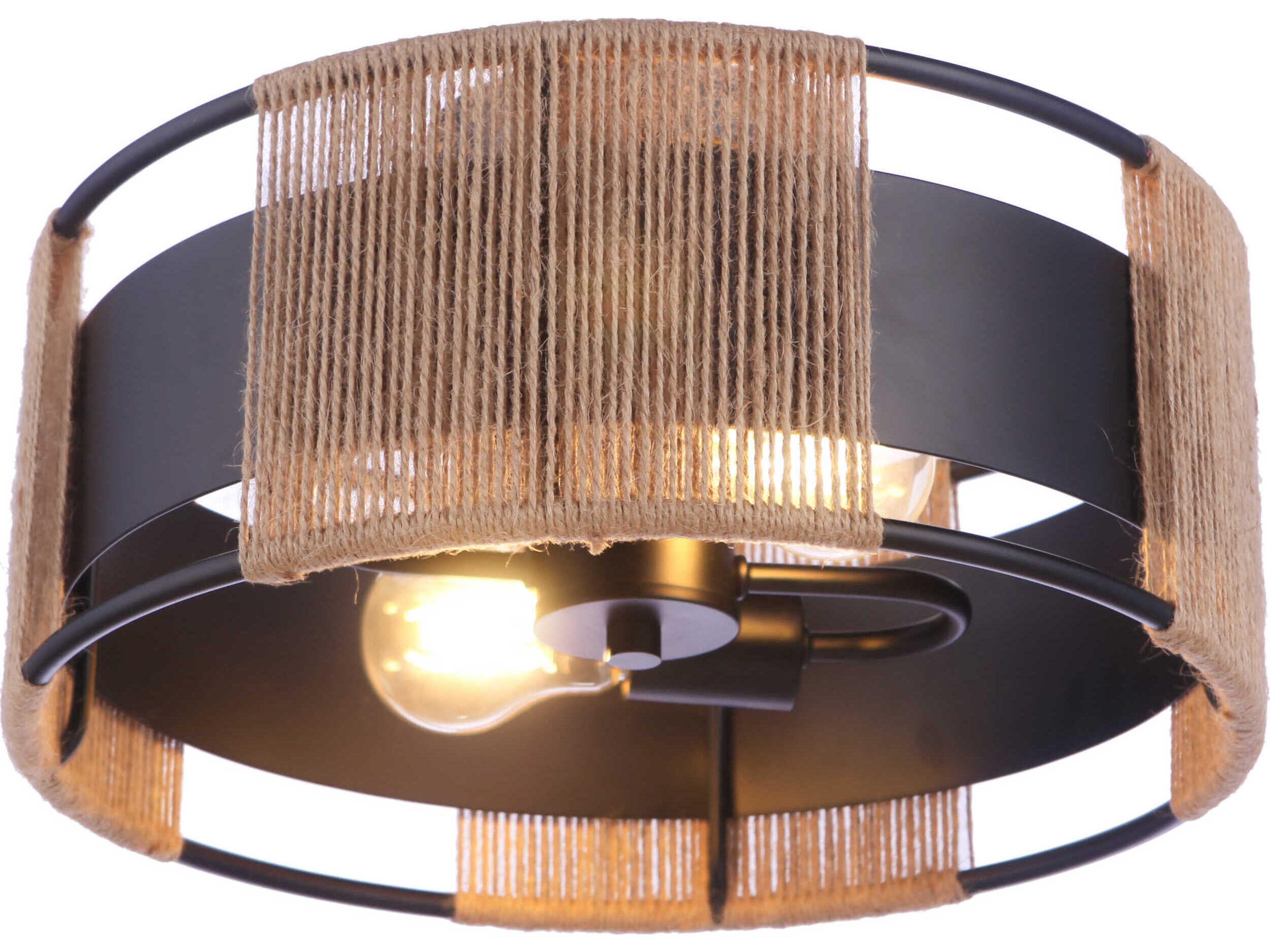 Craftmade Kensey 2-Light Flat Black Drum Semi Flush Mount