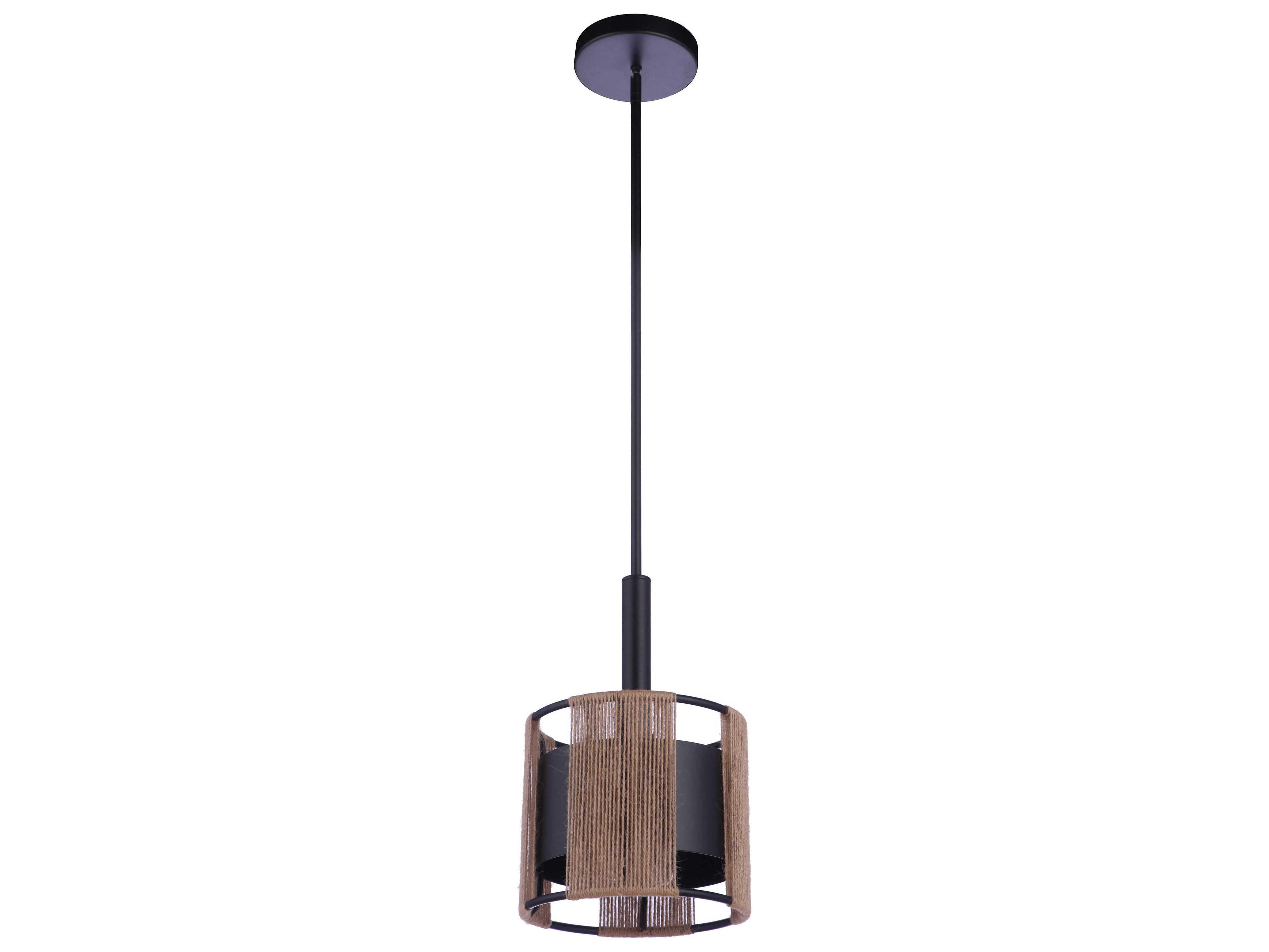 Kensey 1-Light Flat Black Drum Mini Pendant