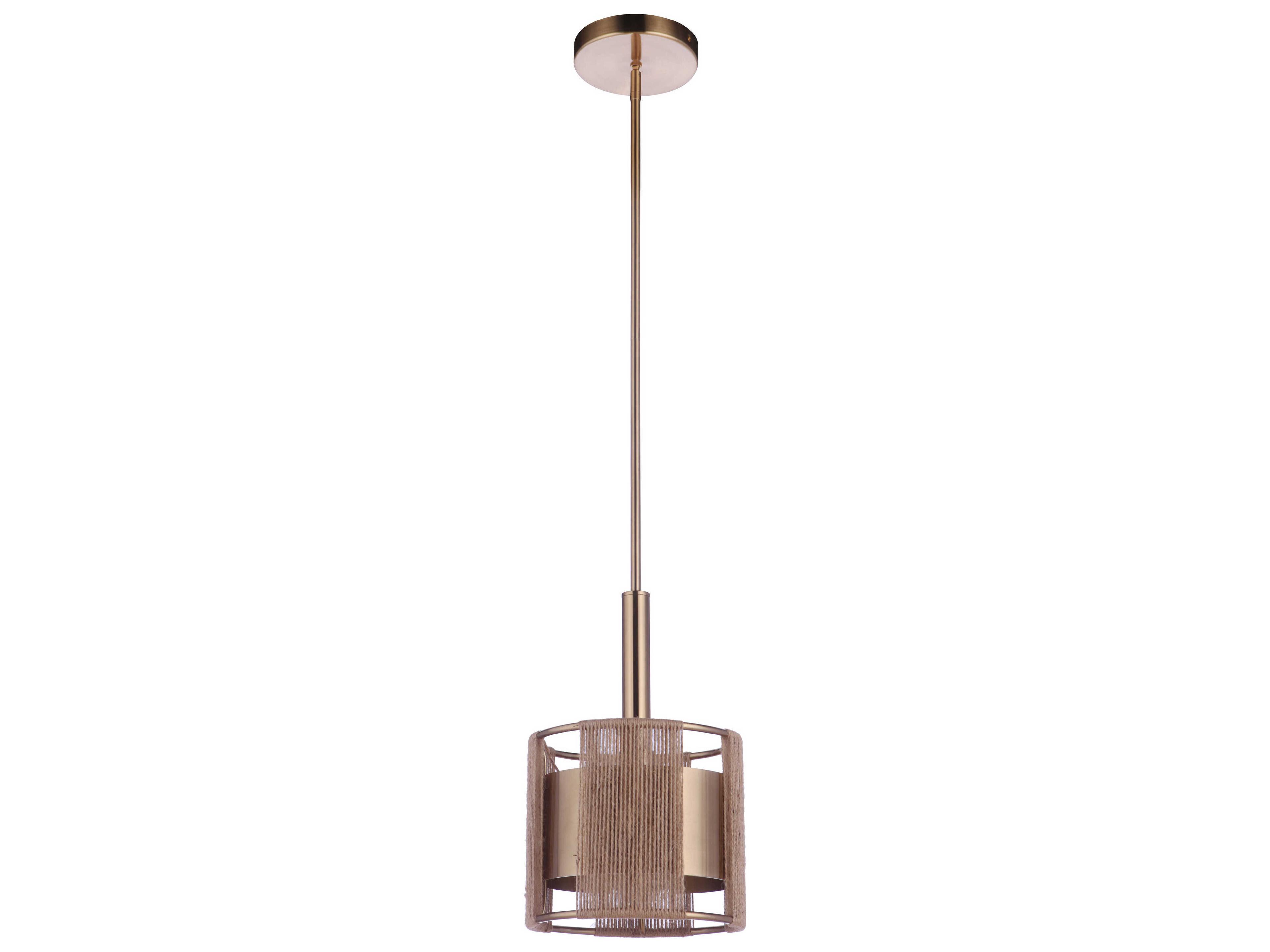 Kensey 1-Light Satin Brass Drum Mini Pendant