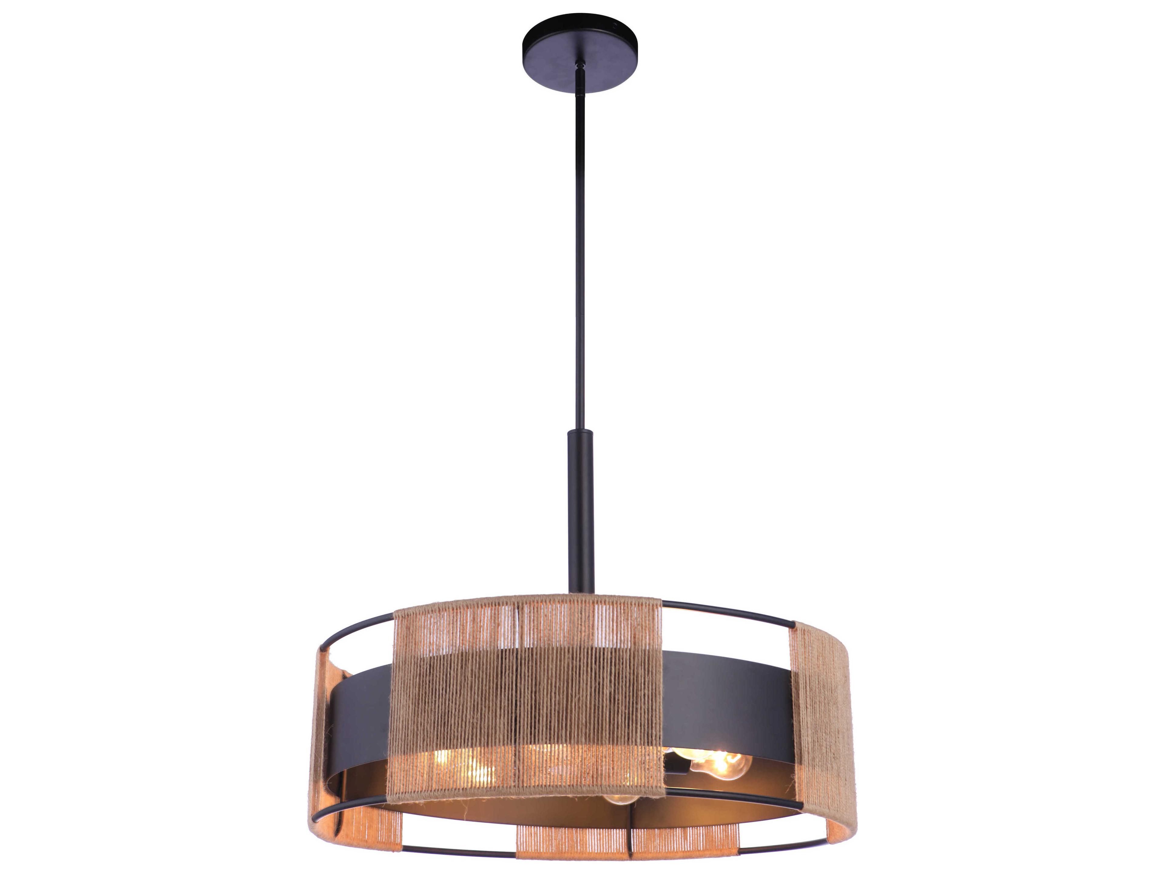 Craftmade Kensey 6-Light Flat Black Drum Pendant