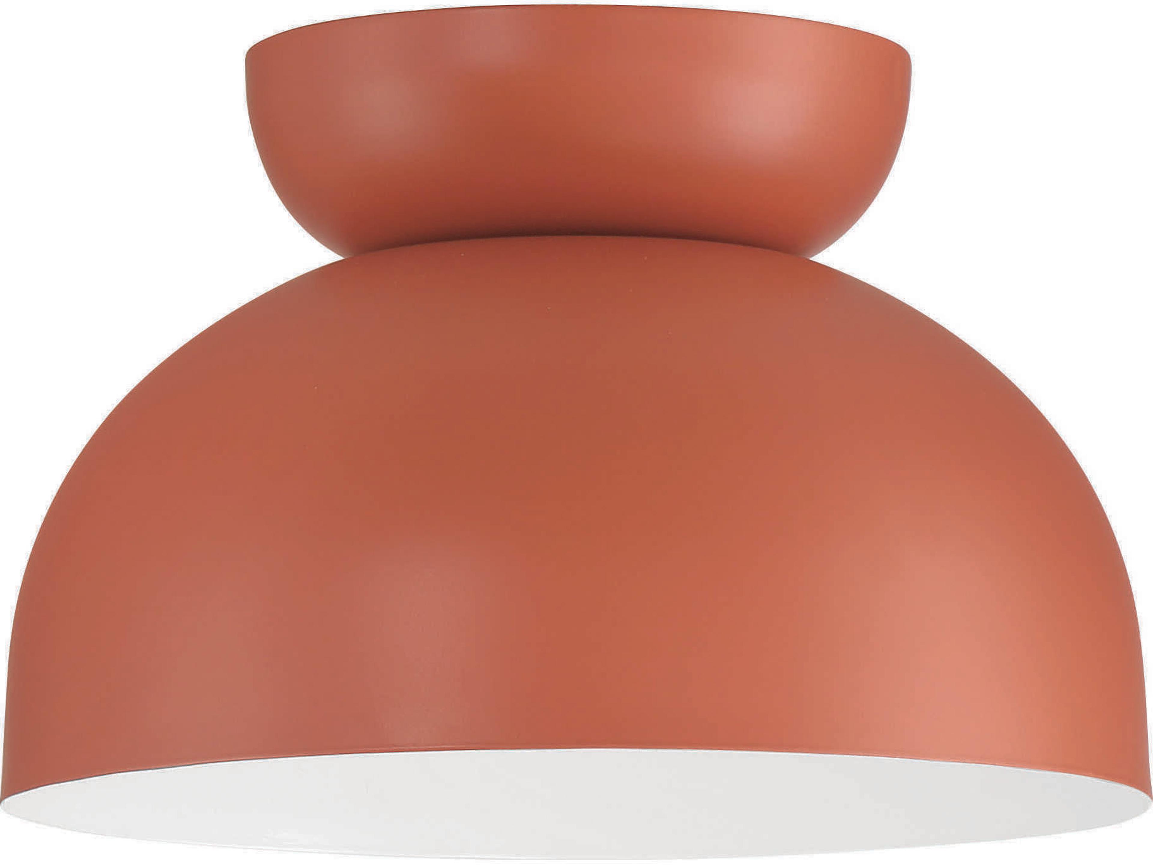 Ventura 1-Light Baked Clay Orange Dome Flush Mount