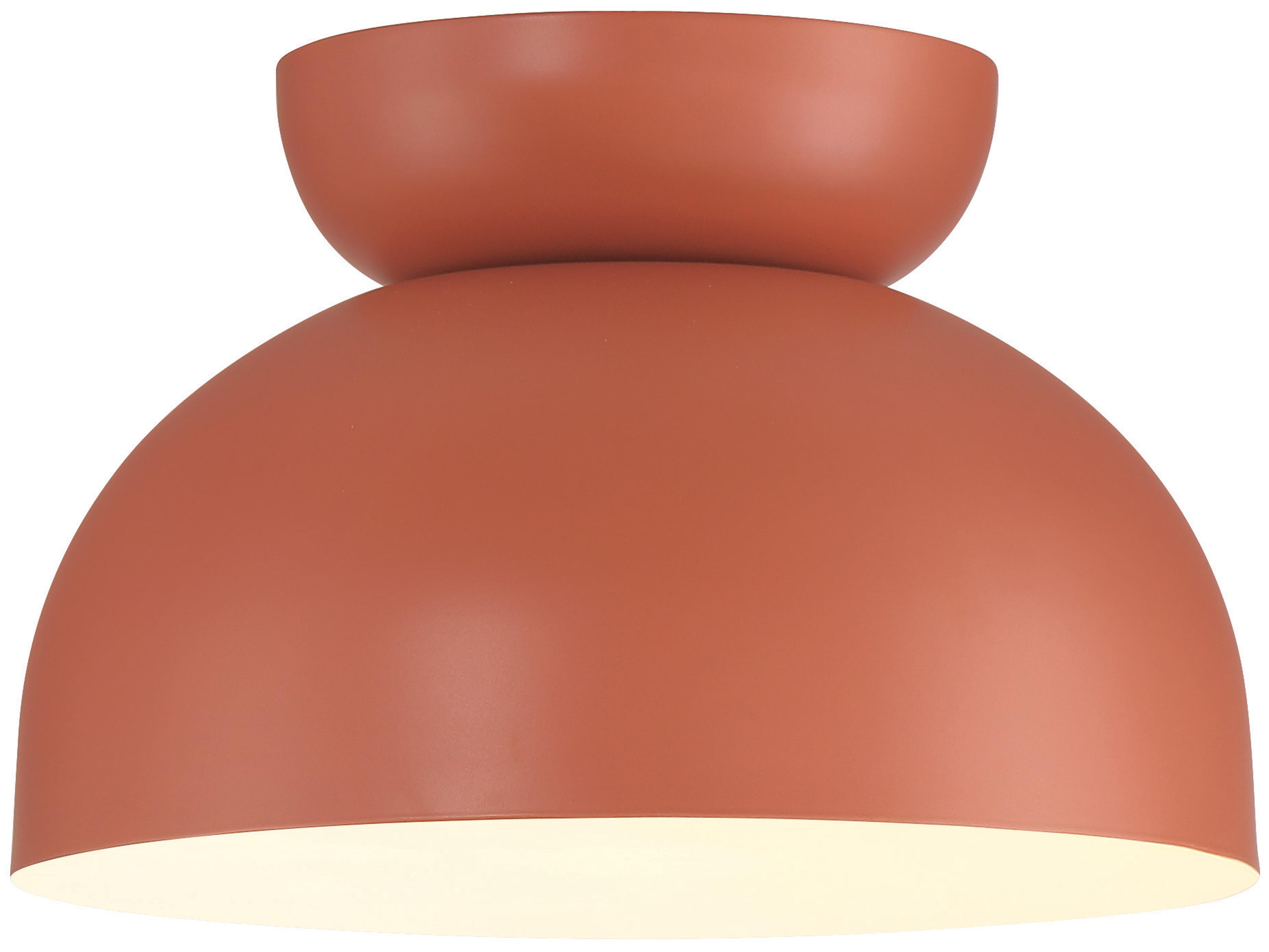 Craftmade Ventura 1-Light Baked Clay Orange Dome Flush Mount