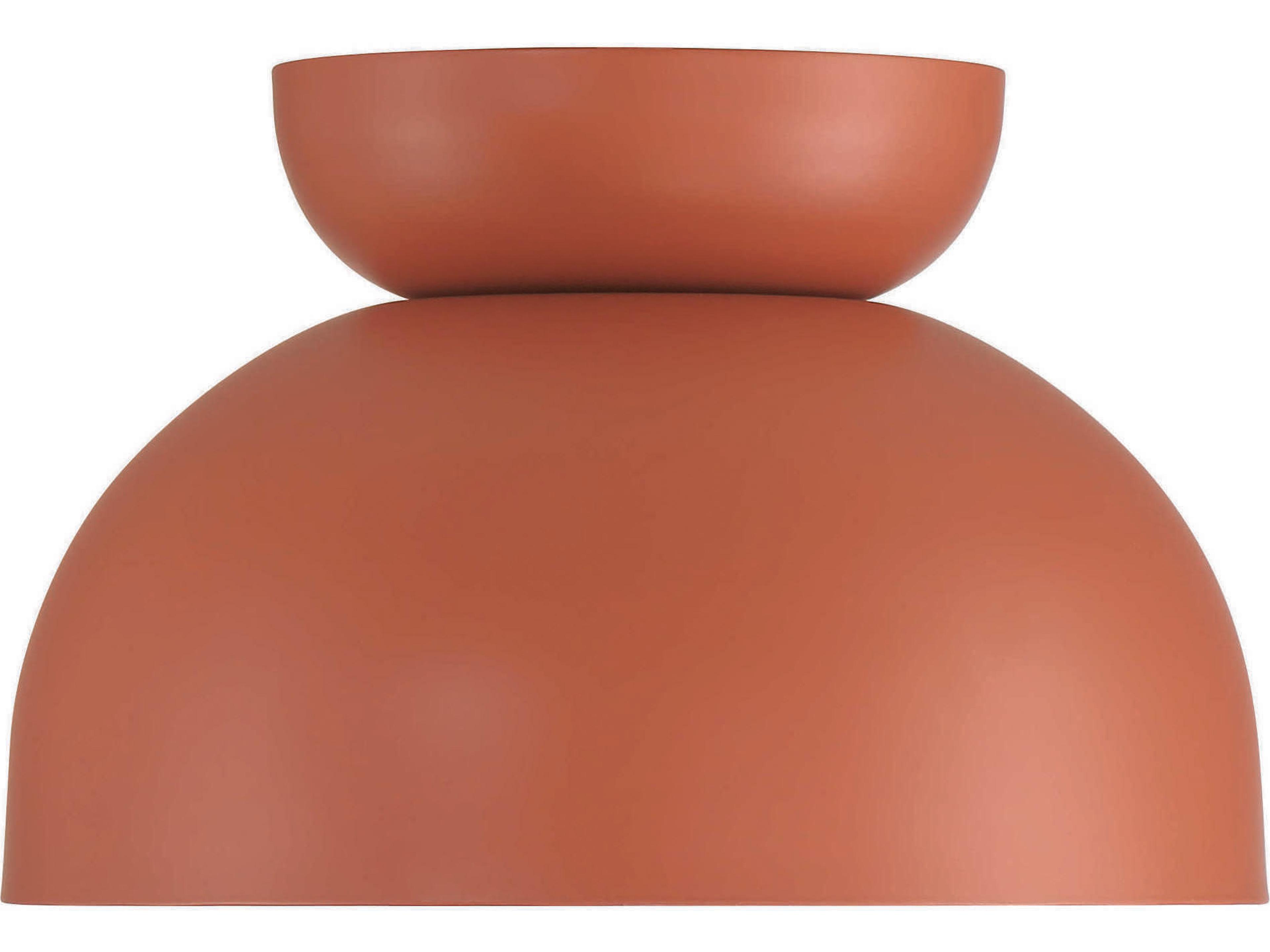 Craftmade Ventura 1-Light Baked Clay Orange Dome Flush Mount