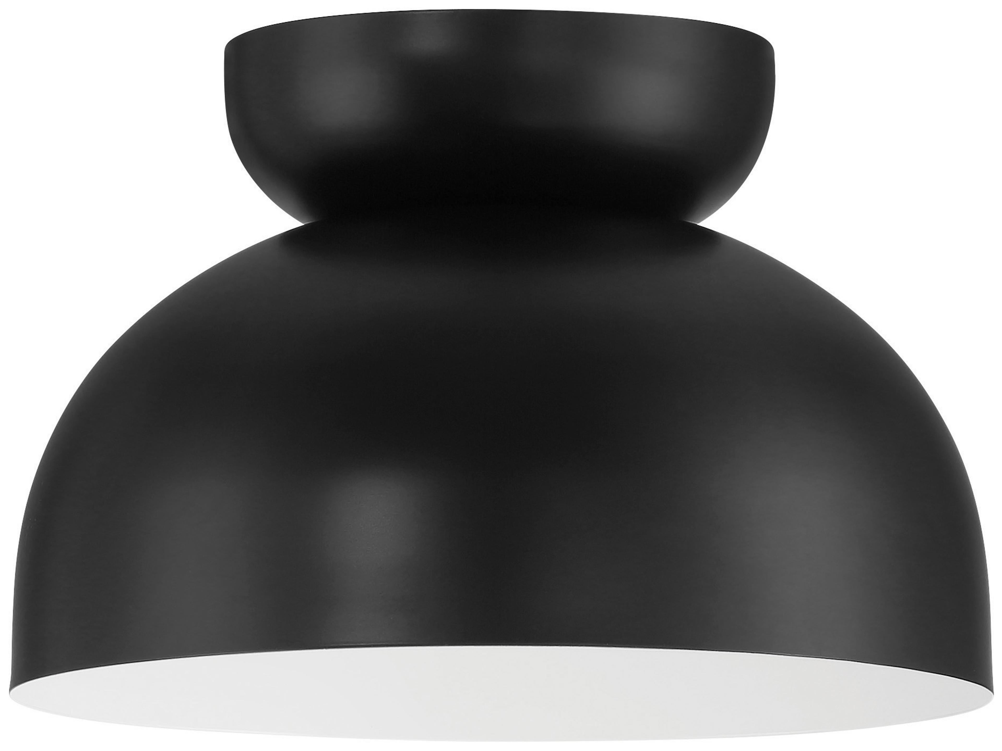 Ventura 1-Light Flat Black Dome Flush Mount