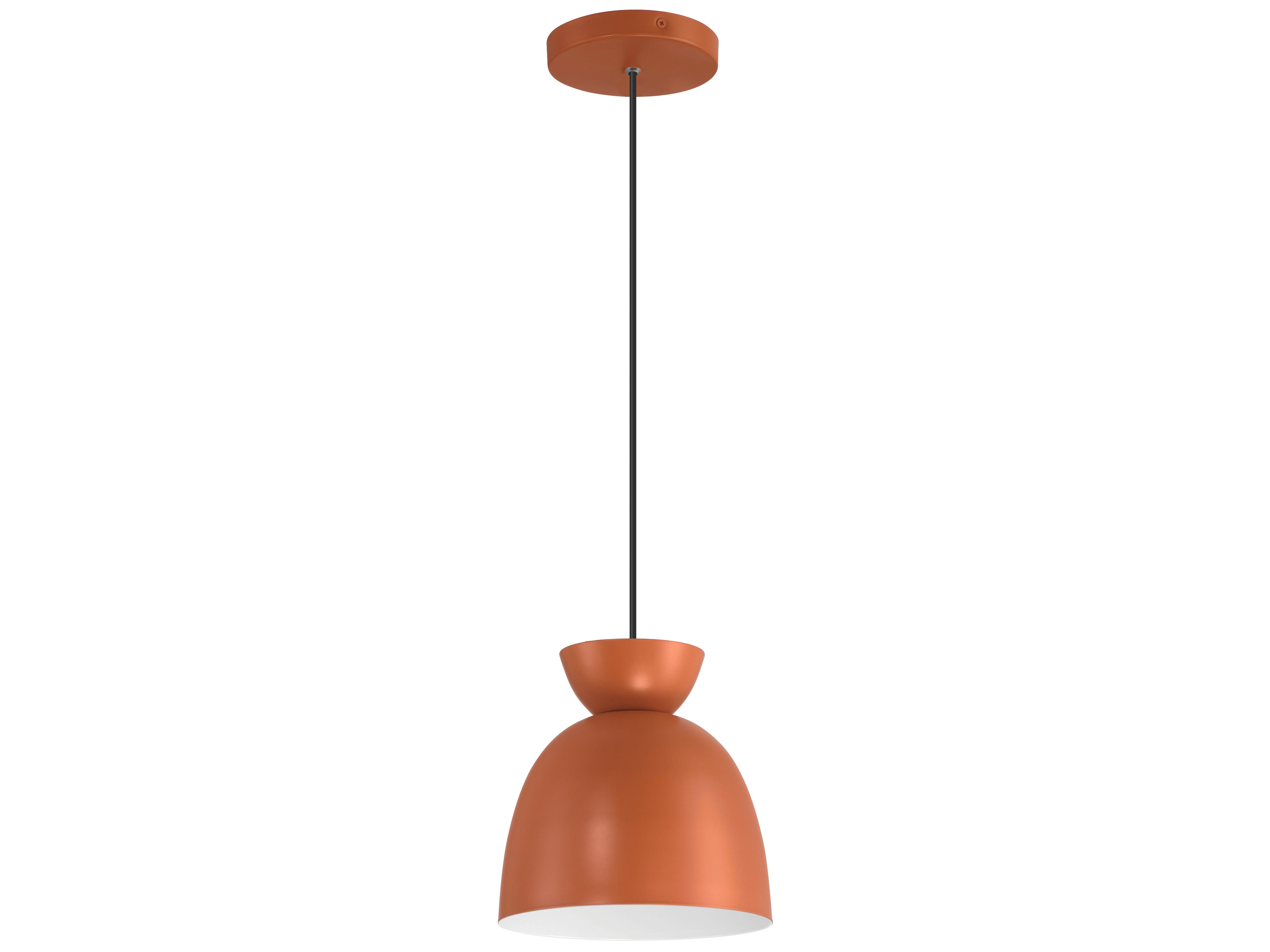 Ventura 1-Light Baked Clay Orange Dome Mini Pendant
