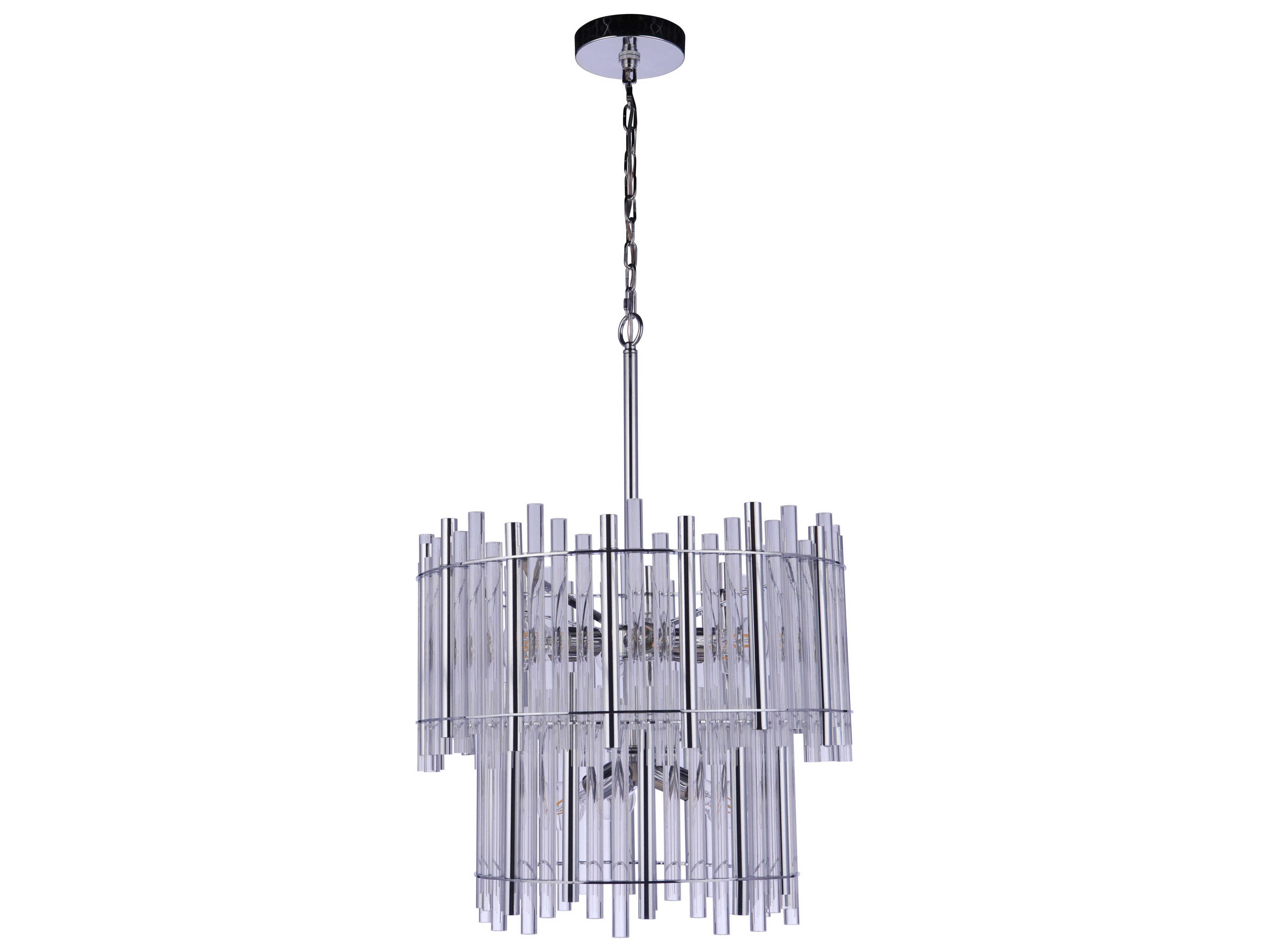 Reveal 9-Light Chrome Drum Chandelier