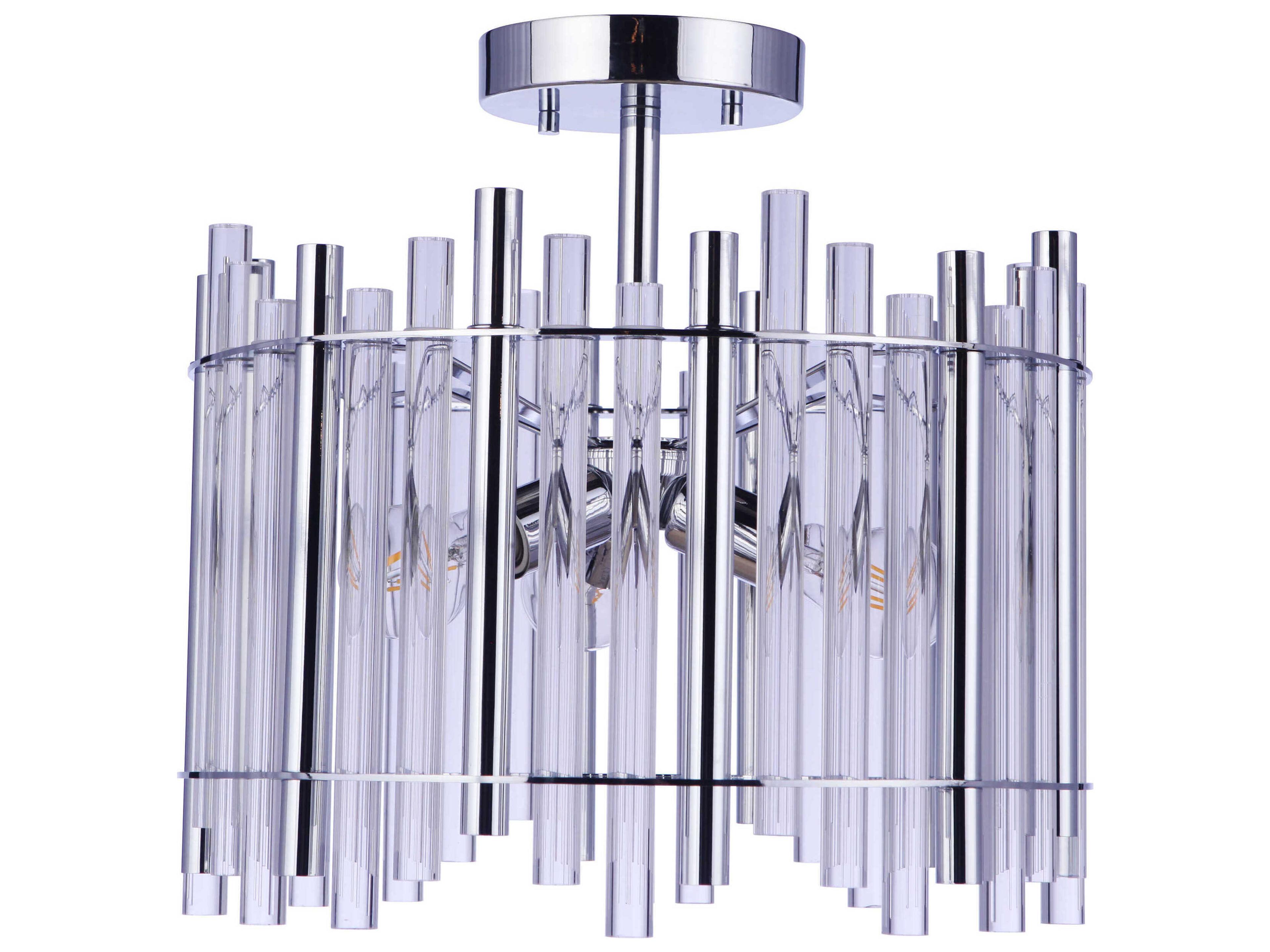 Reveal 3-Light Chrome Drum Semi Flush Mount