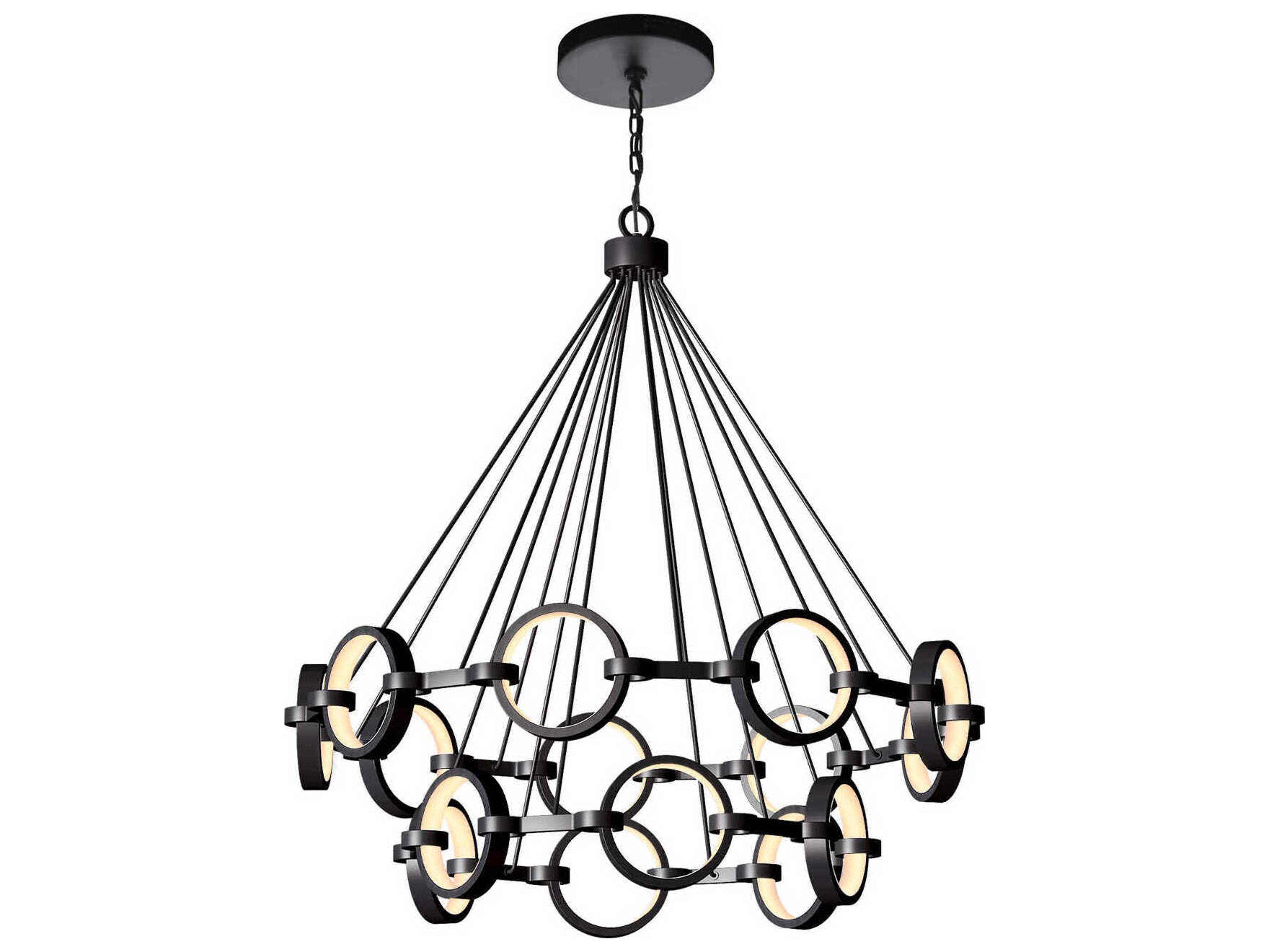 Context 15-Light Flat Black Round Chandelier