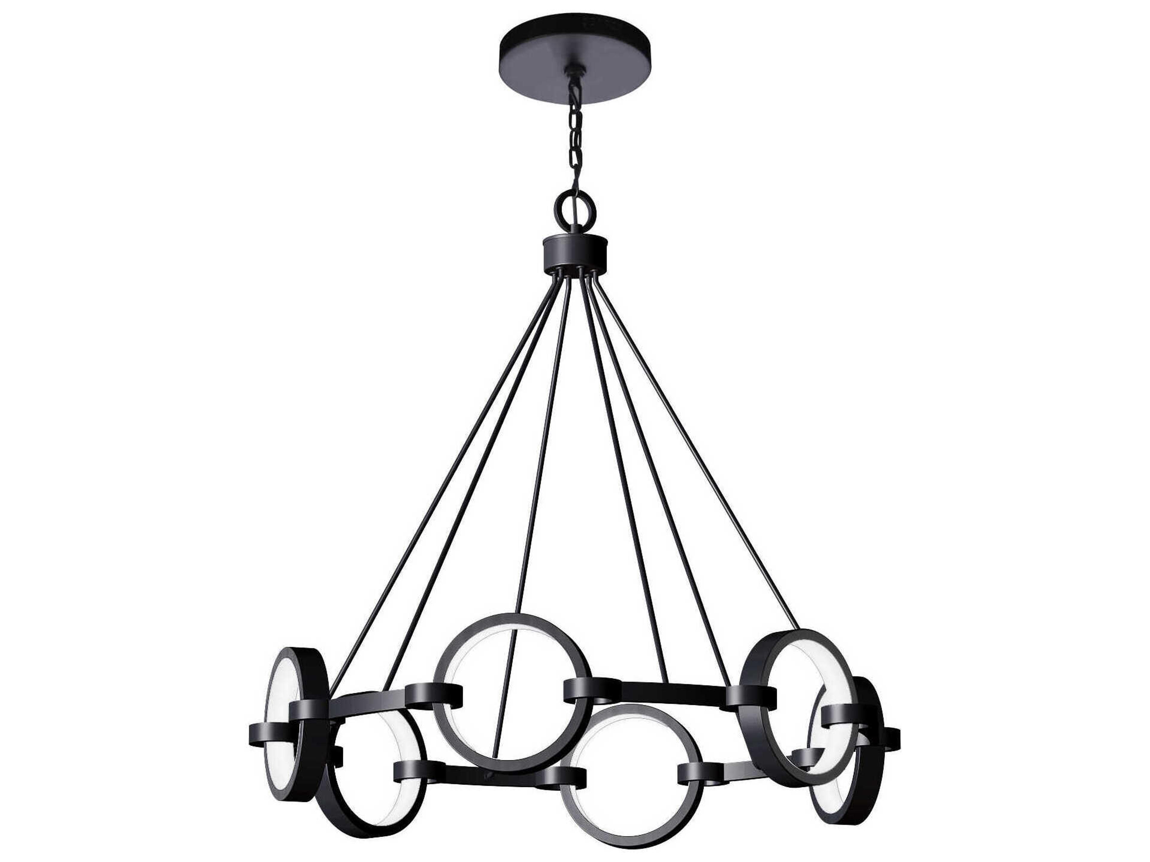 Context 6-Light Flat Black Round Chandelier