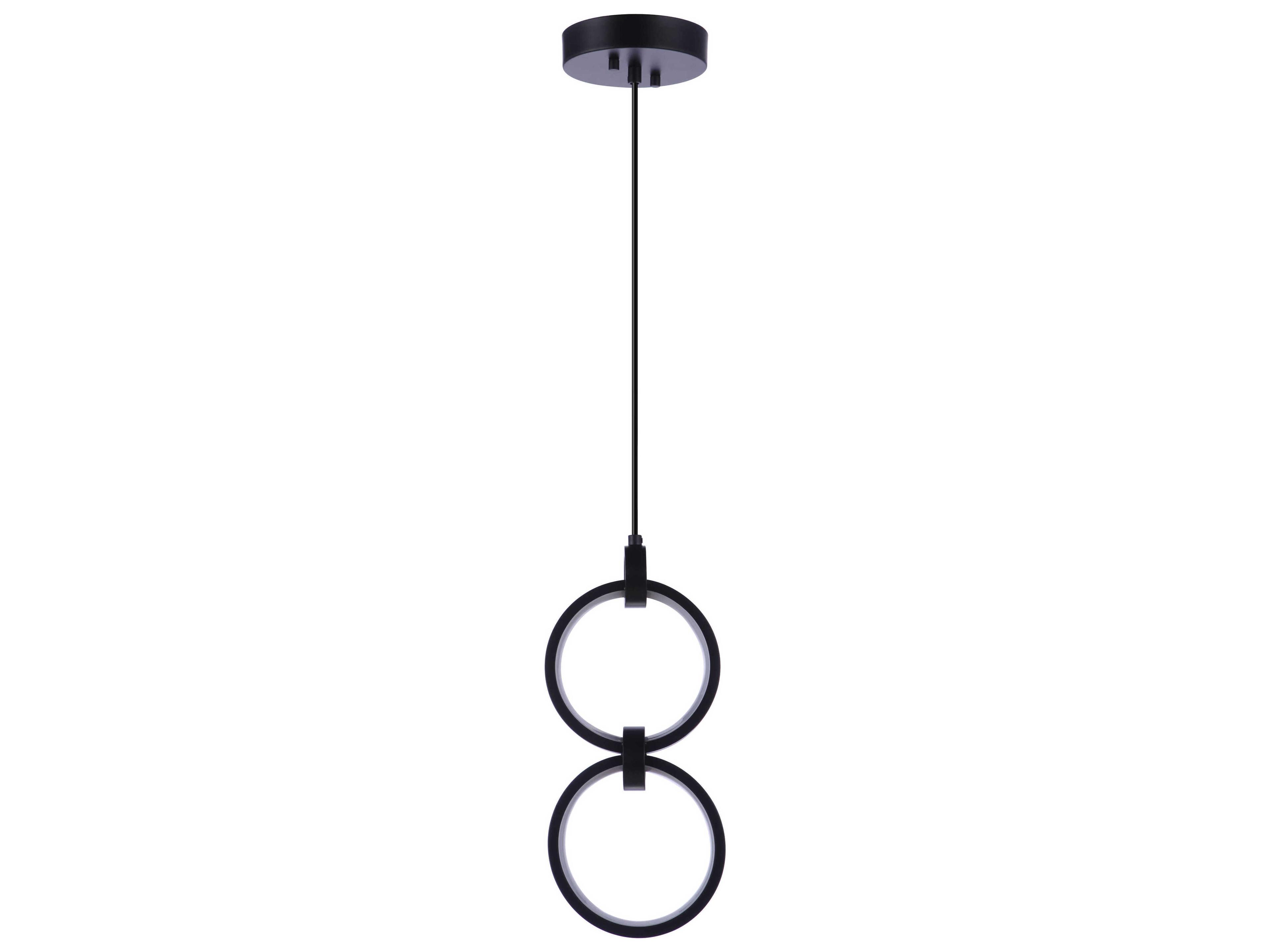 Context 2-Light Flat Black Round Mini Pendant