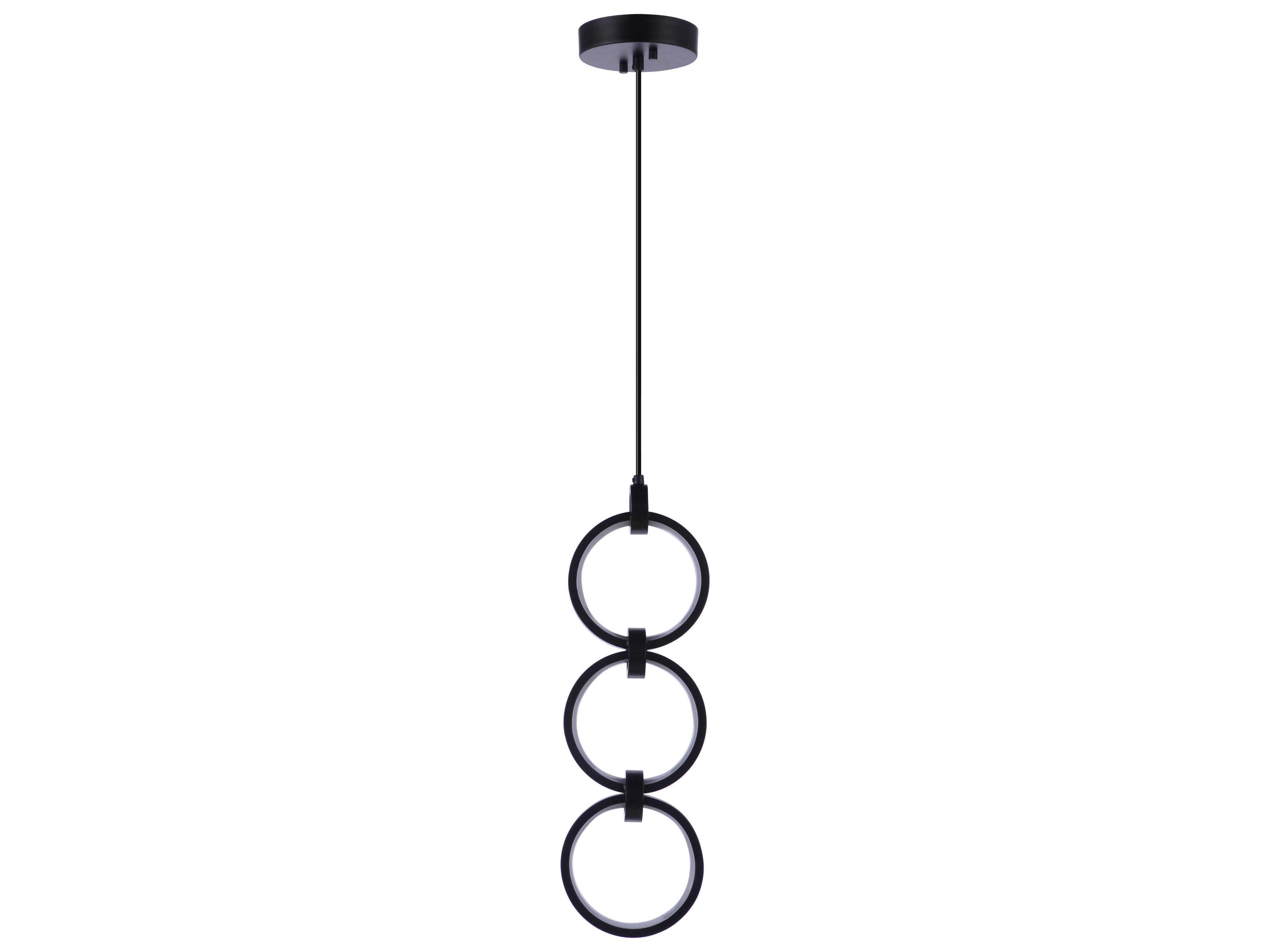 Context 3-Light Flat Black Round Mini Pendant