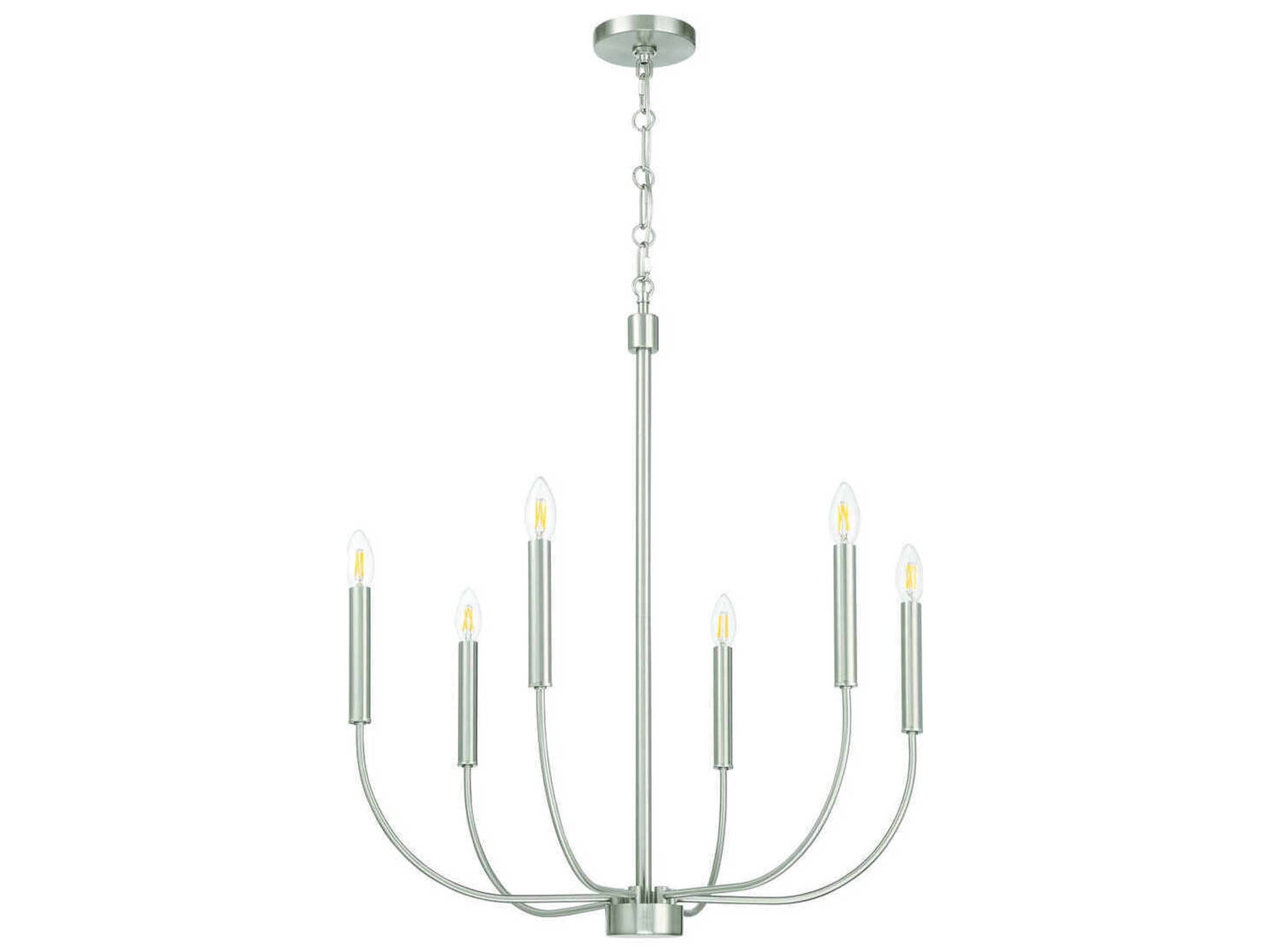 Traci 6-Light Brushed Polished Nickel Candelabra Chandelier