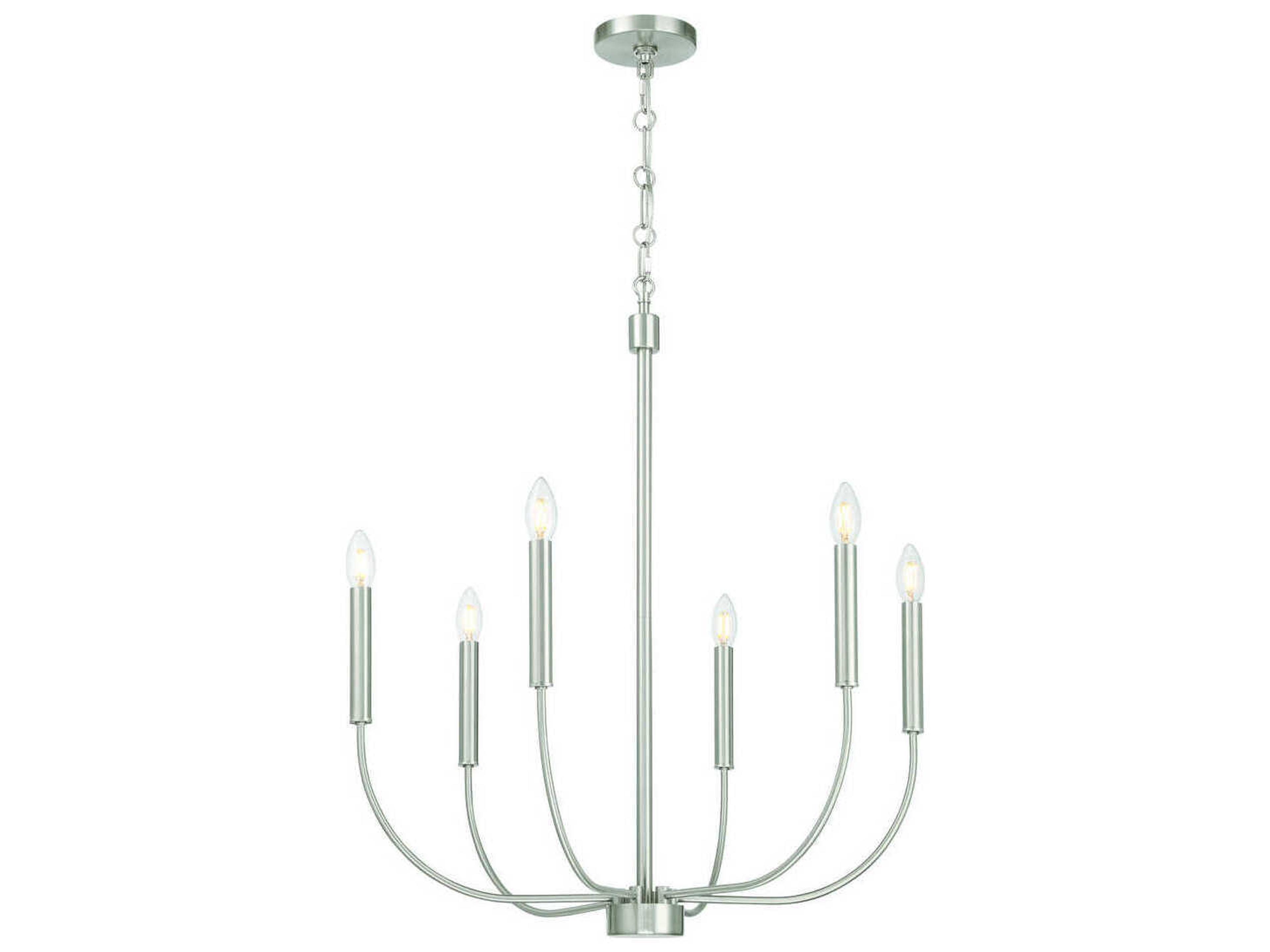 Craftmade Traci 6-Light Brushed Polished Nickel Candelabra Chandelier