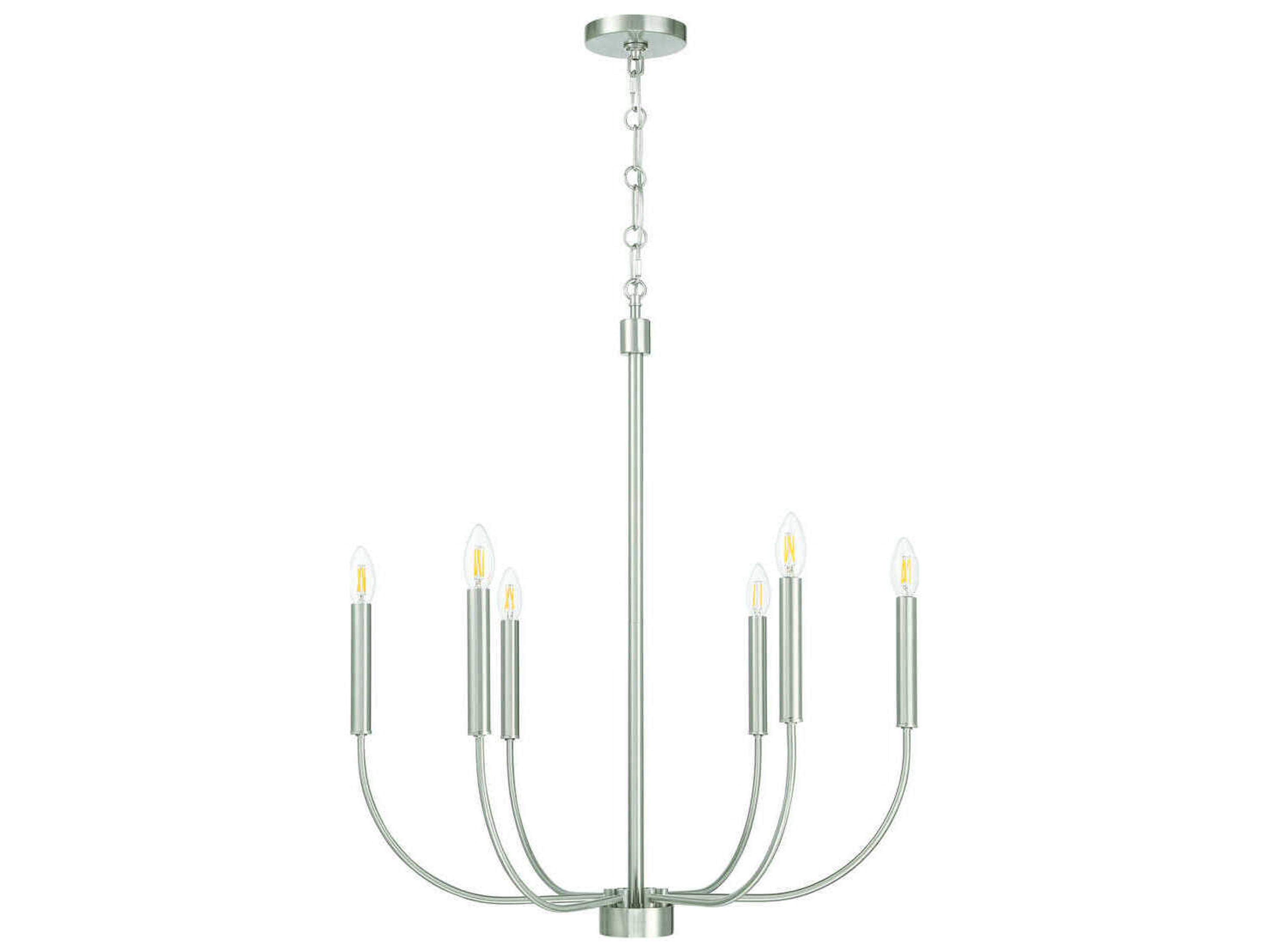 Craftmade Traci 6-Light Brushed Polished Nickel Candelabra Chandelier