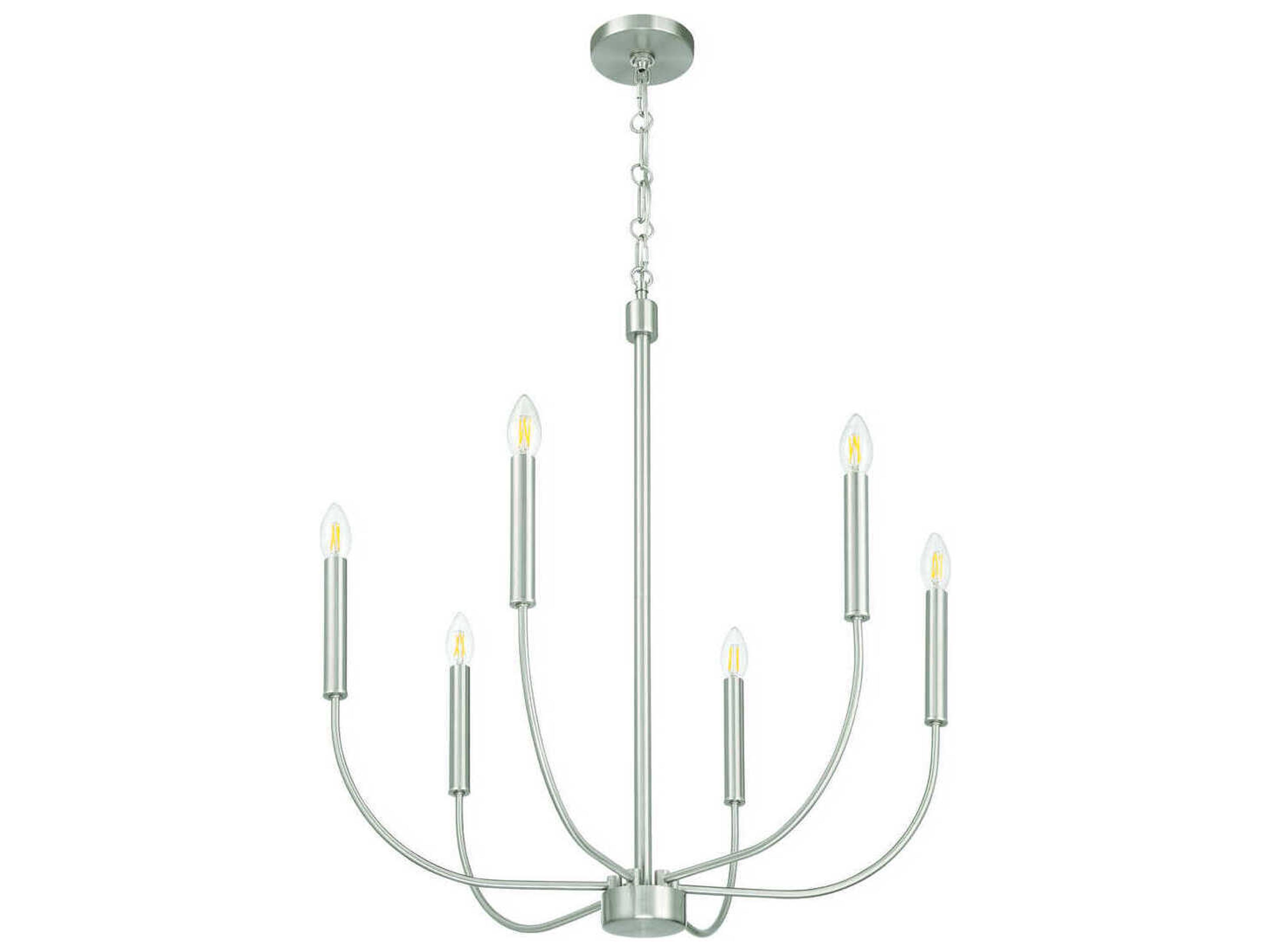 Craftmade Traci 6-Light Brushed Polished Nickel Candelabra Chandelier