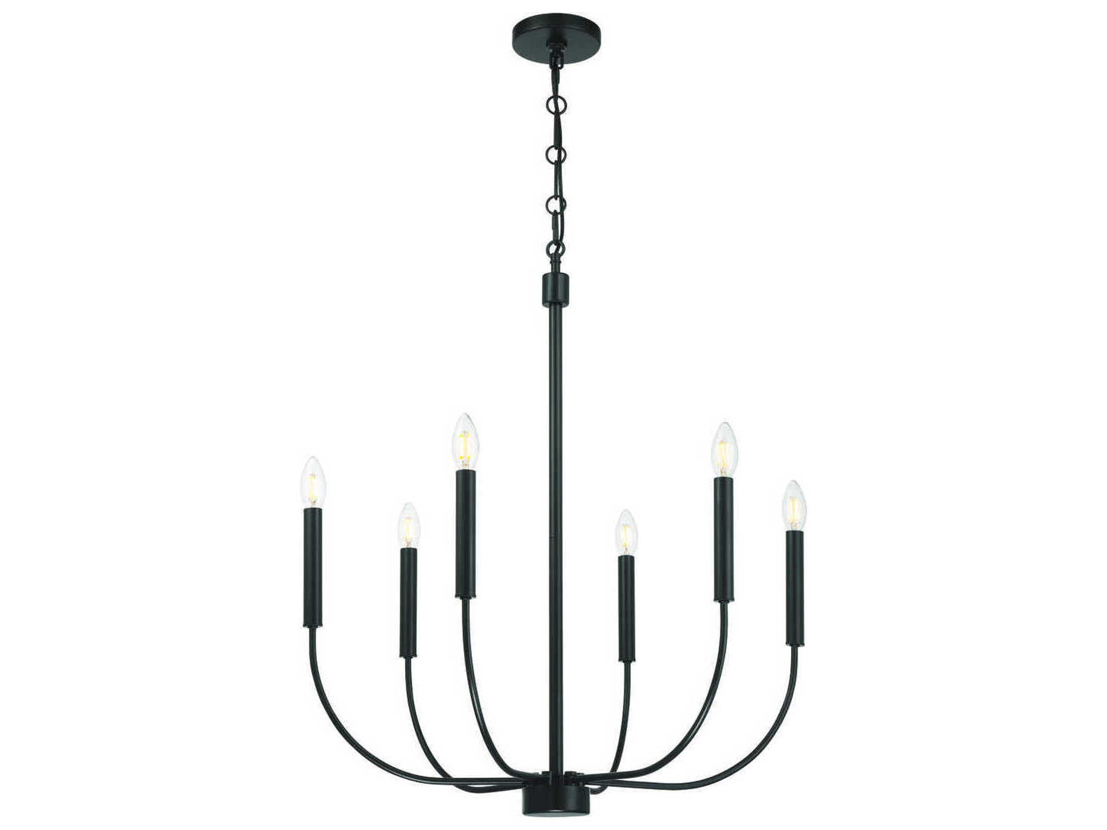 Craftmade Traci 6-Light Flat Black Candelabra Chandelier