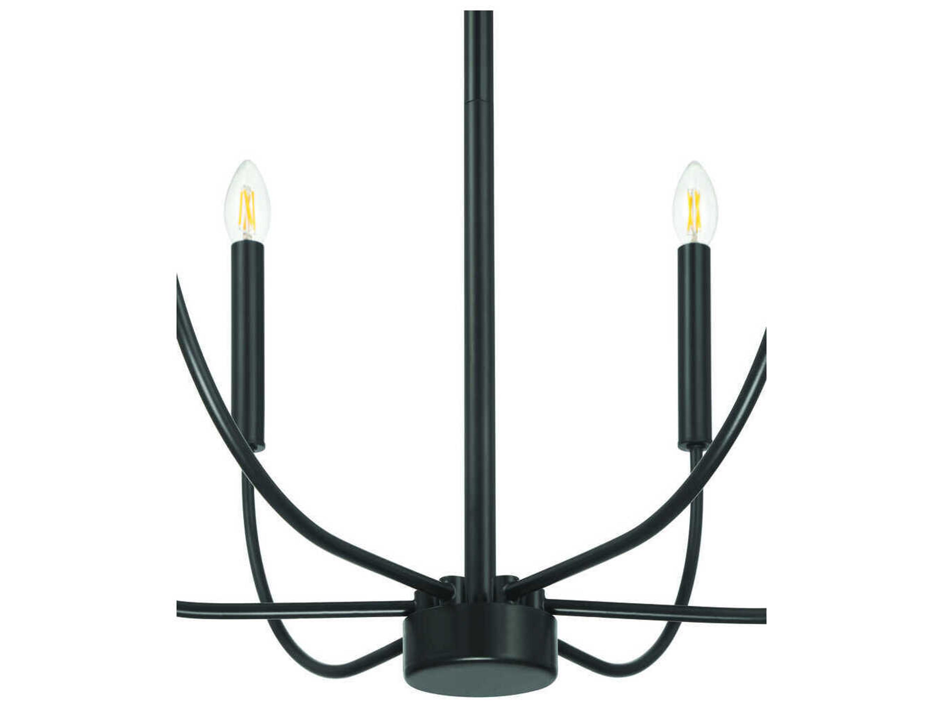Craftmade Traci 6-Light Flat Black Candelabra Chandelier