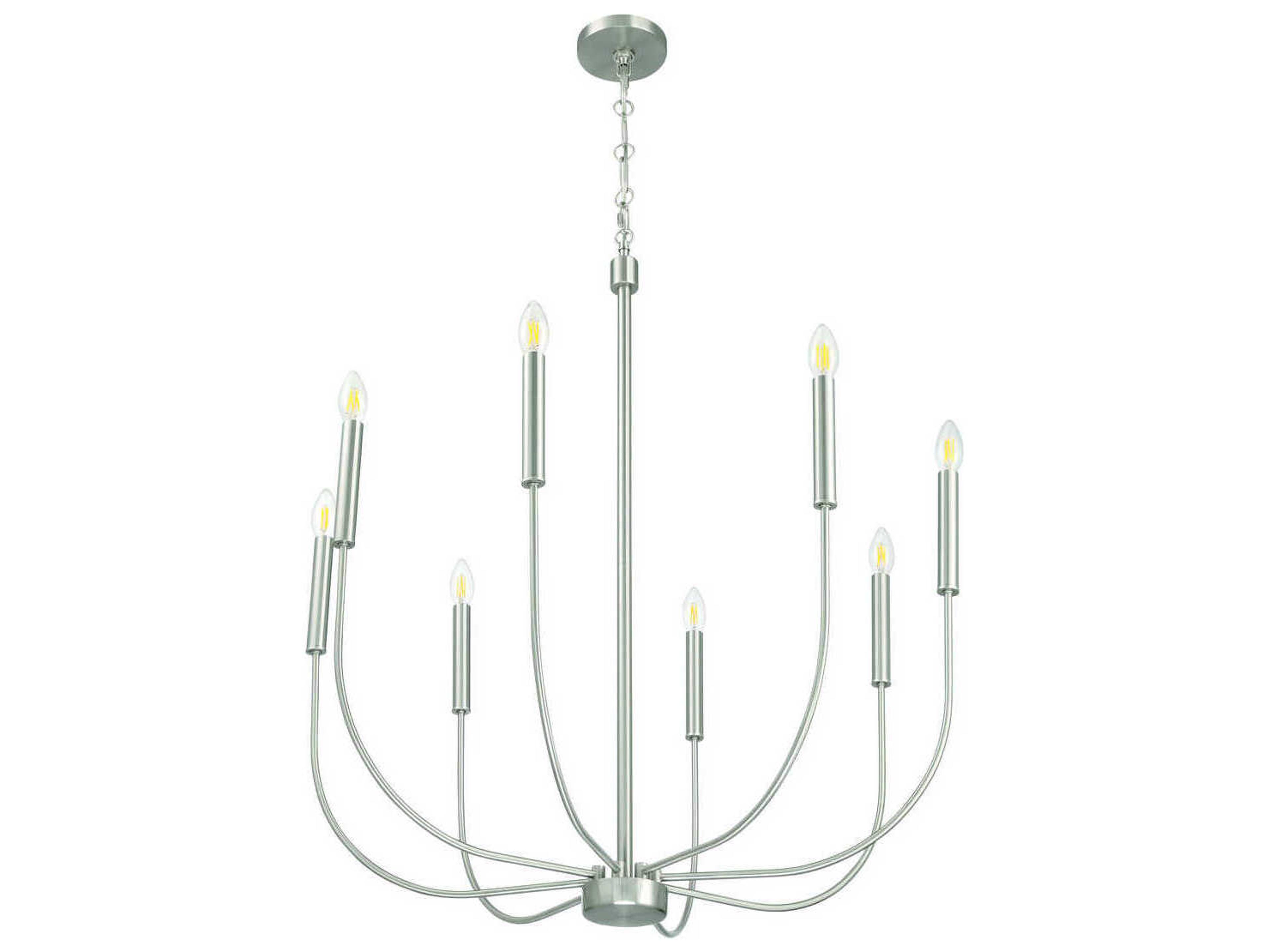 Craftmade Traci 8-Light Brushed Polished Nickel Candelabra Chandelier