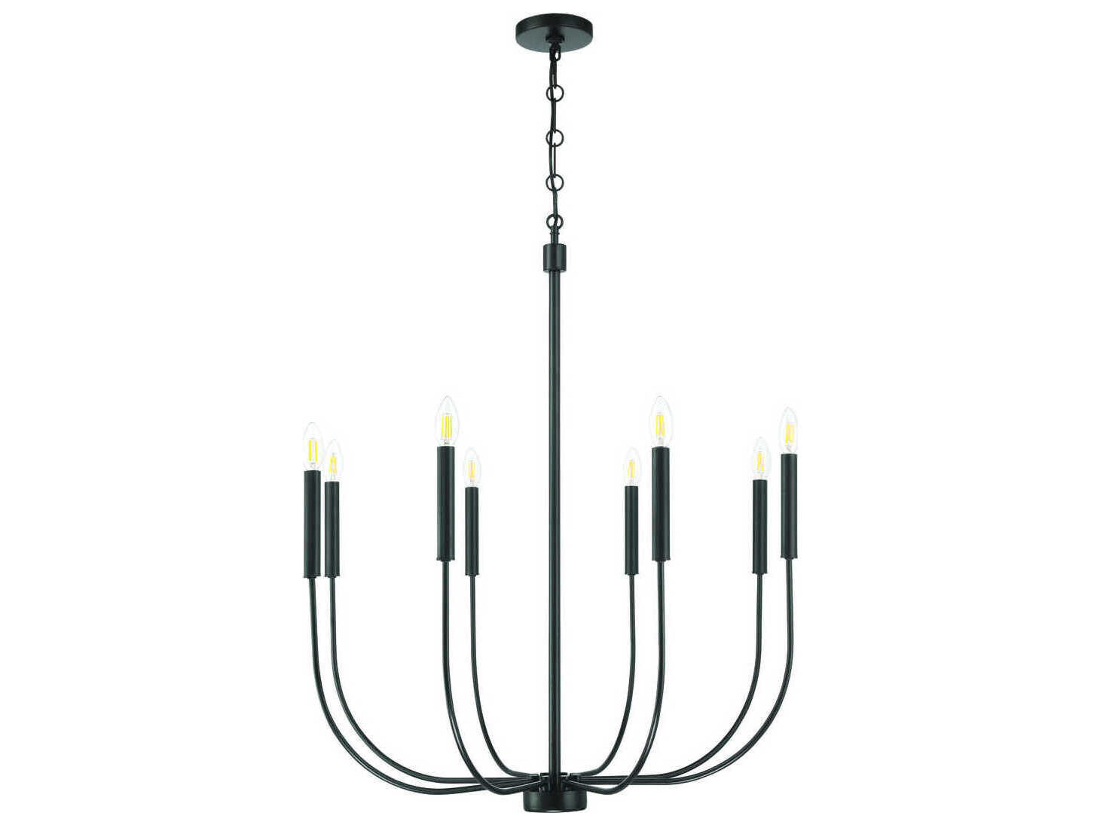 Craftmade Traci 8-Light Flat Black Candelabra Chandelier