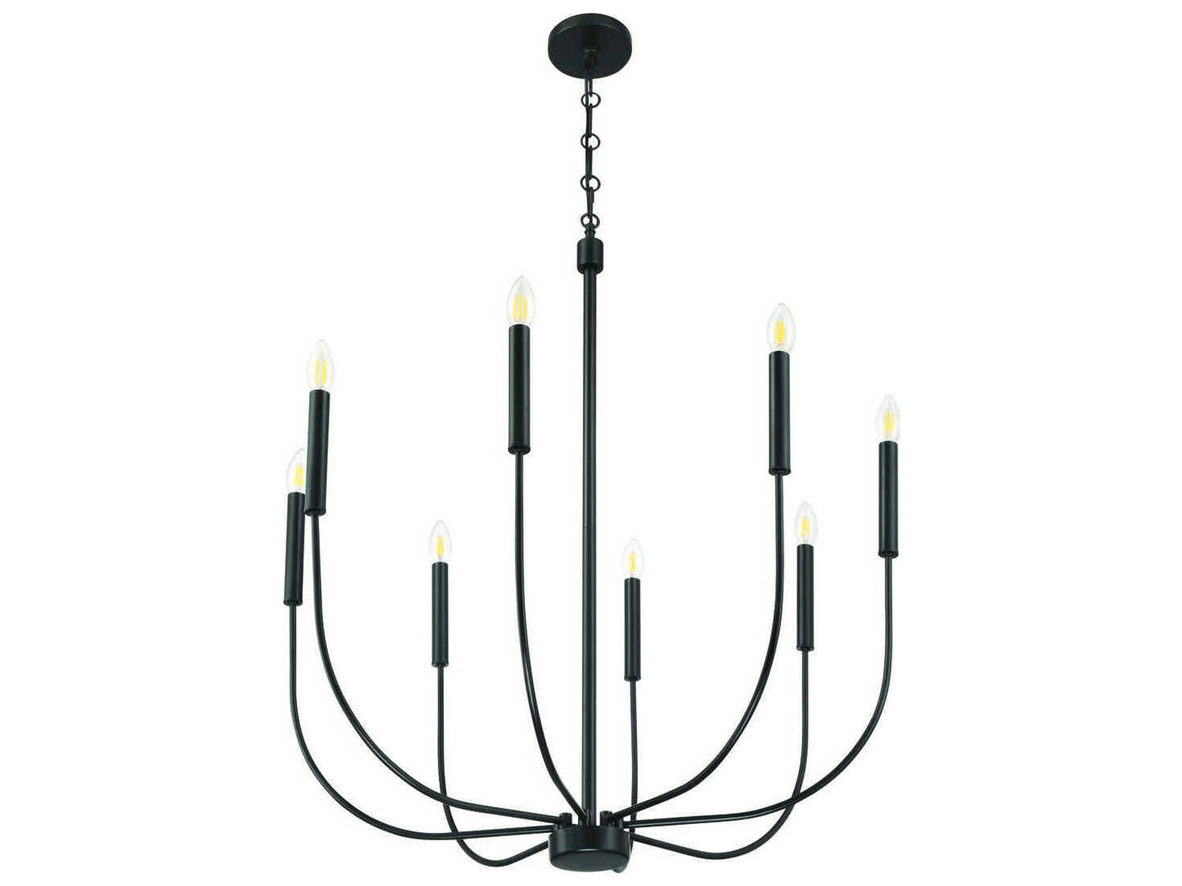 Craftmade Traci 8-Light Flat Black Candelabra Chandelier