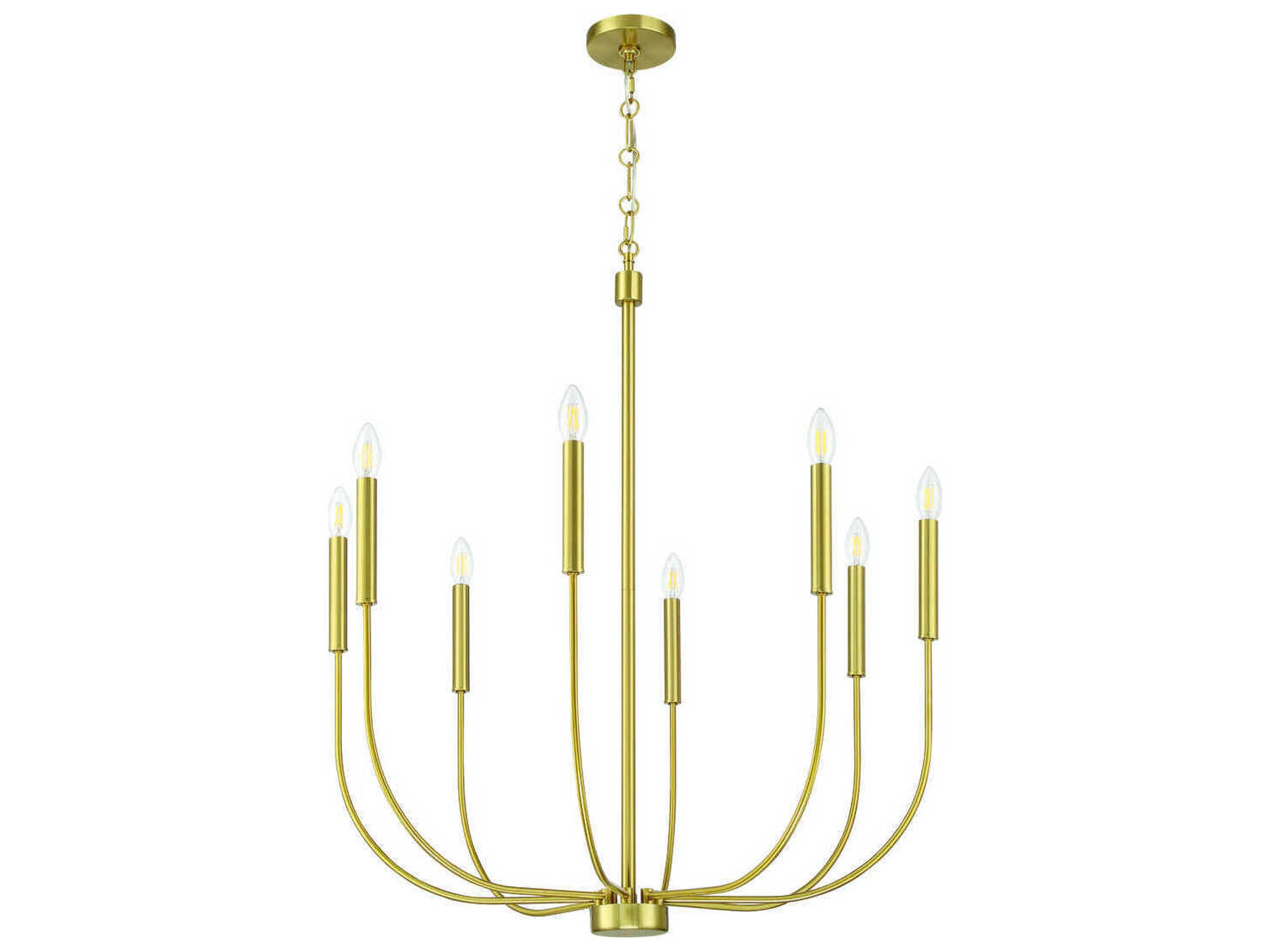 Traci 8-Light Satin Brass Candelabra Chandelier
