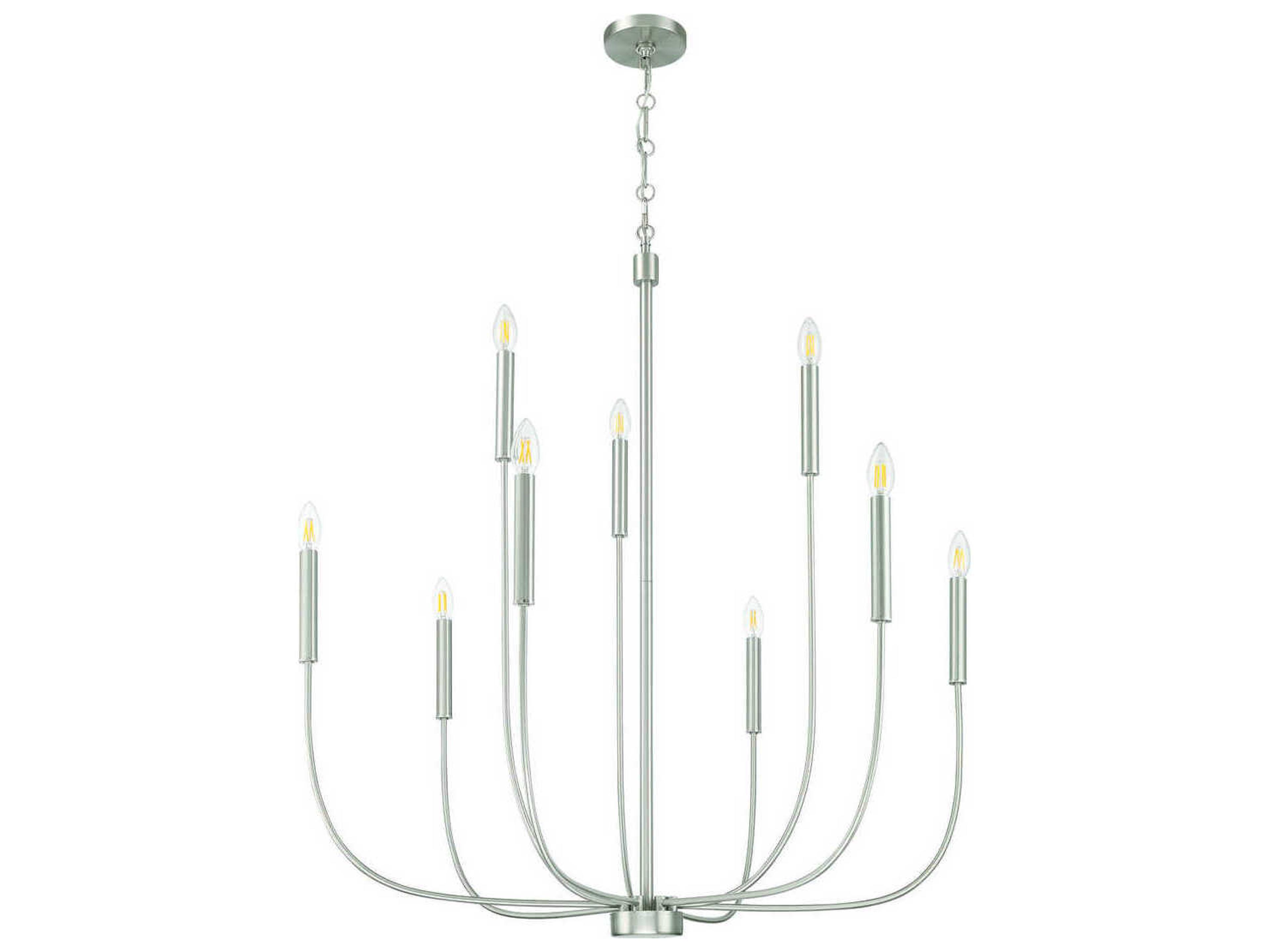 Traci 9-Light Brushed Polished Nickel Candelabra Chandelier