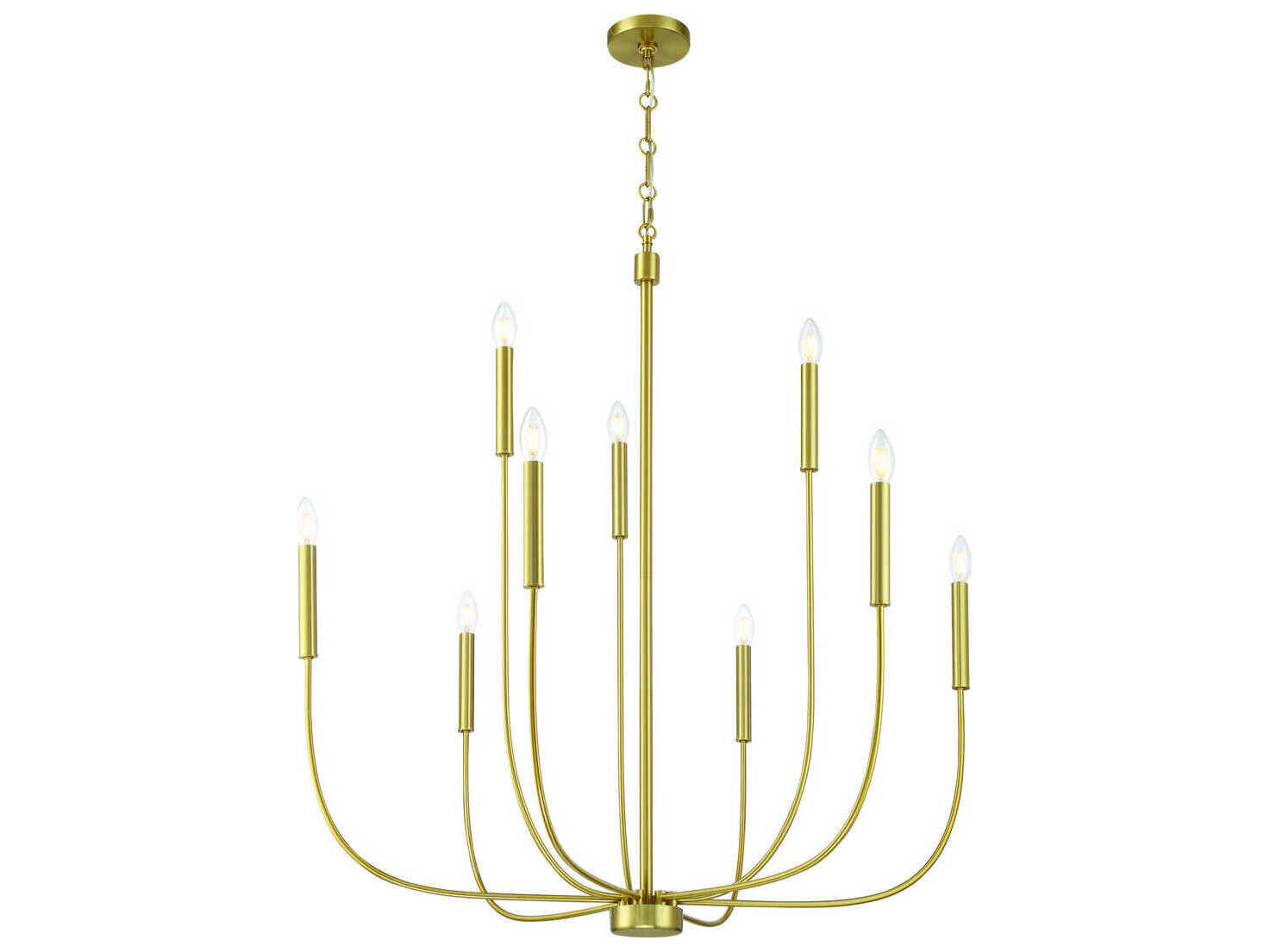 Craftmade Traci 9-Light Satin Brass Candelabra Chandelier