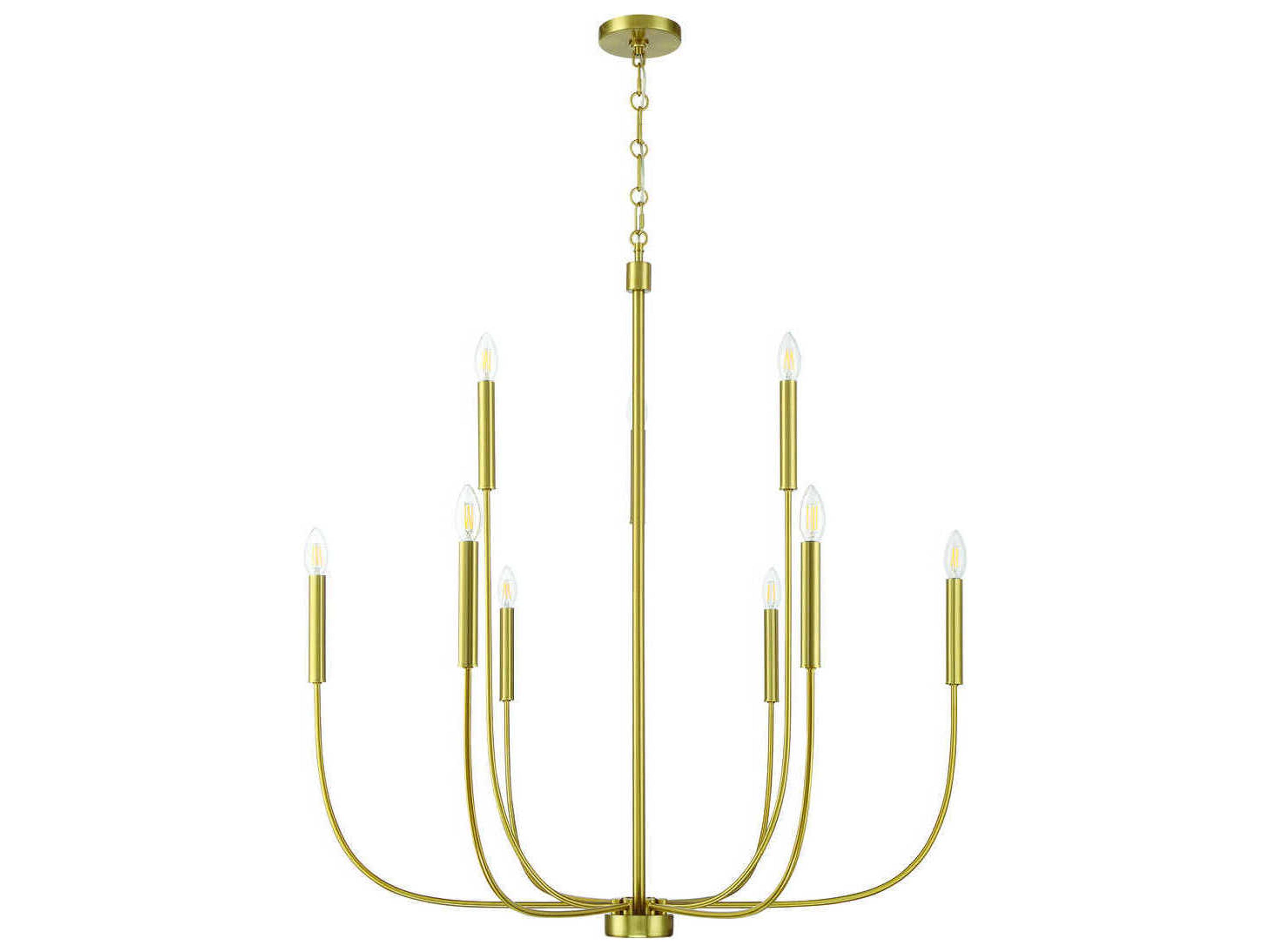 Craftmade Traci 9-Light Satin Brass Candelabra Chandelier