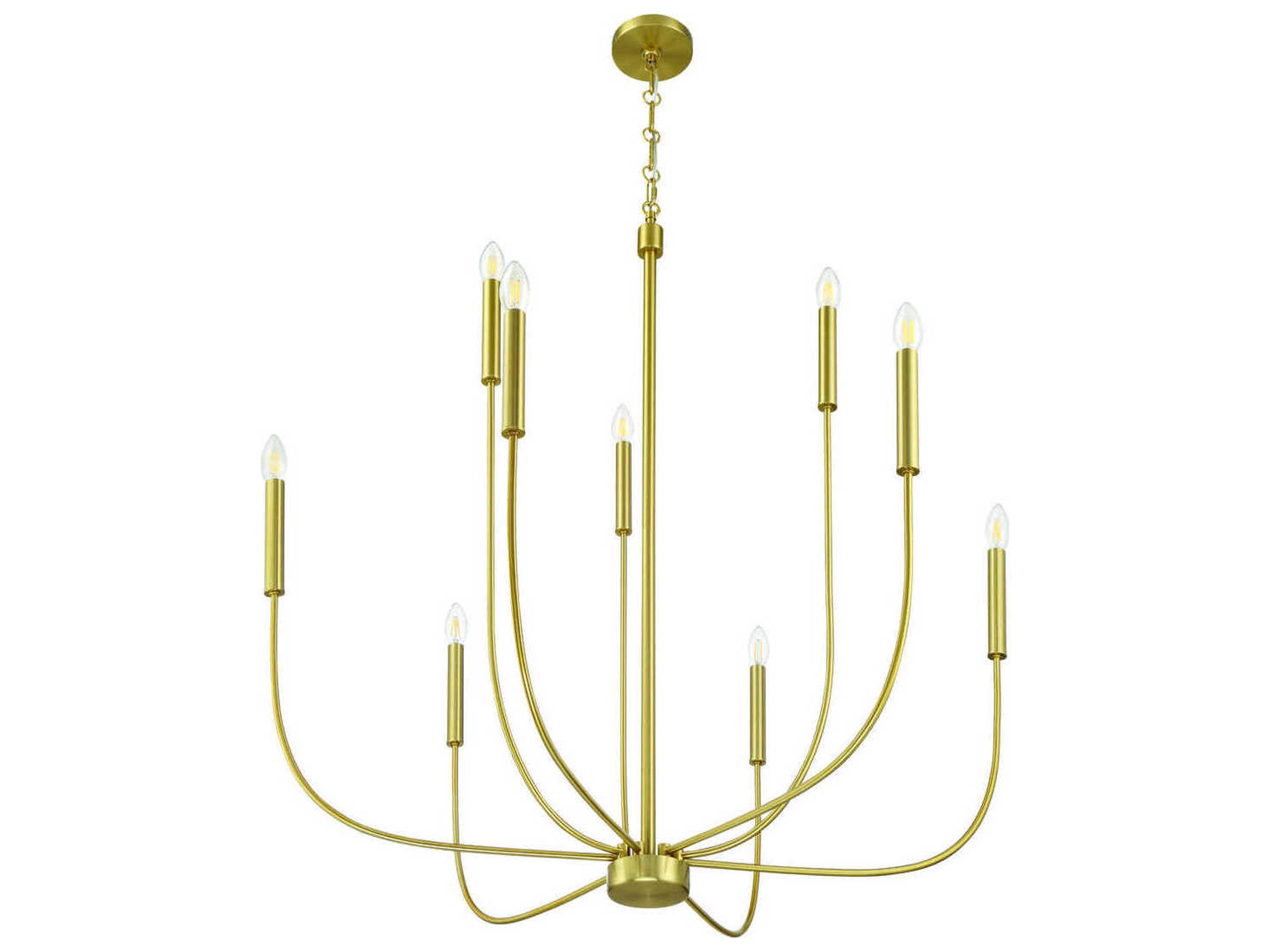 Craftmade Traci 9-Light Satin Brass Candelabra Chandelier