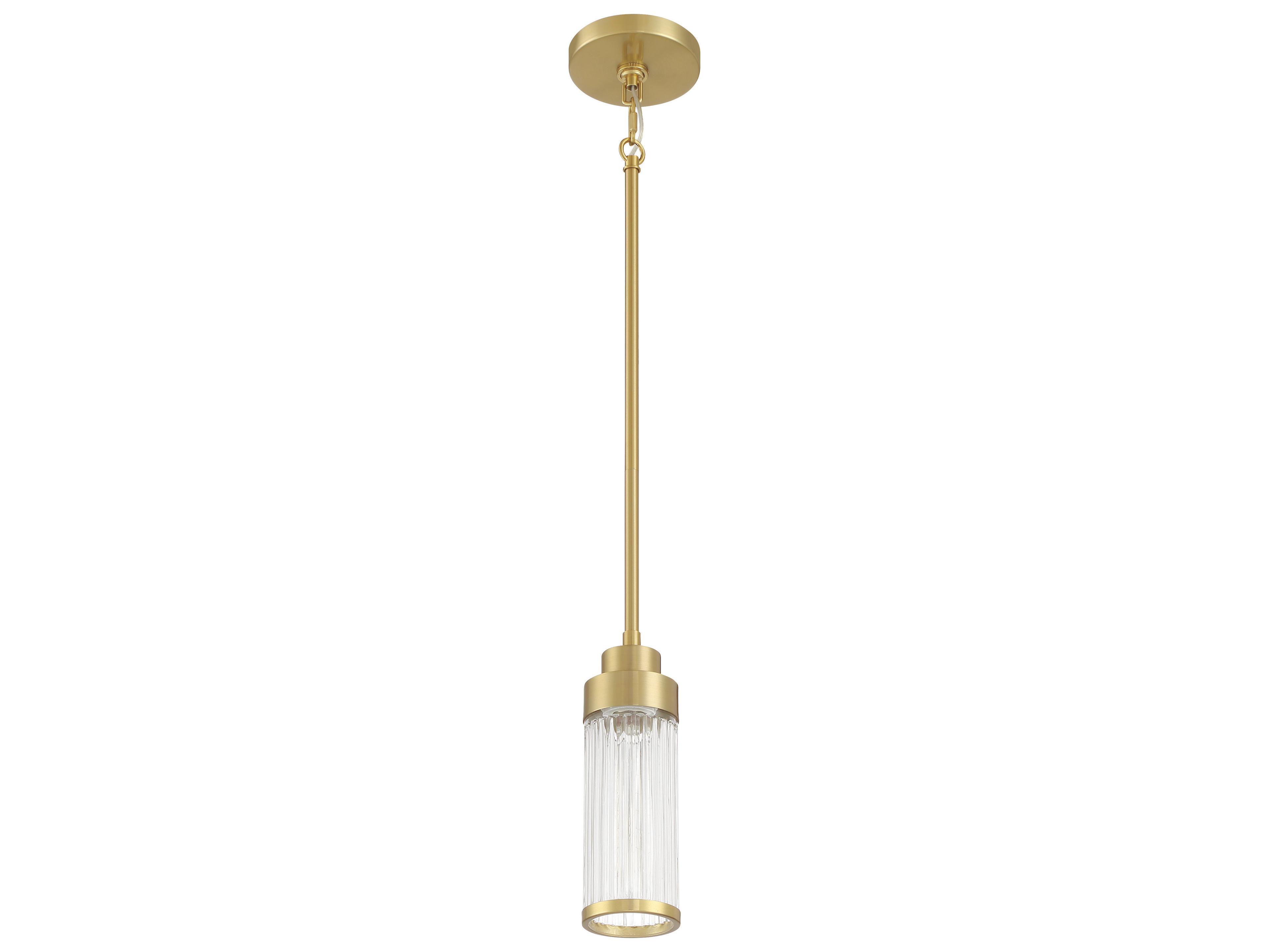 Whittley 1-Light Satin Brass Cylinder Mini Pendant