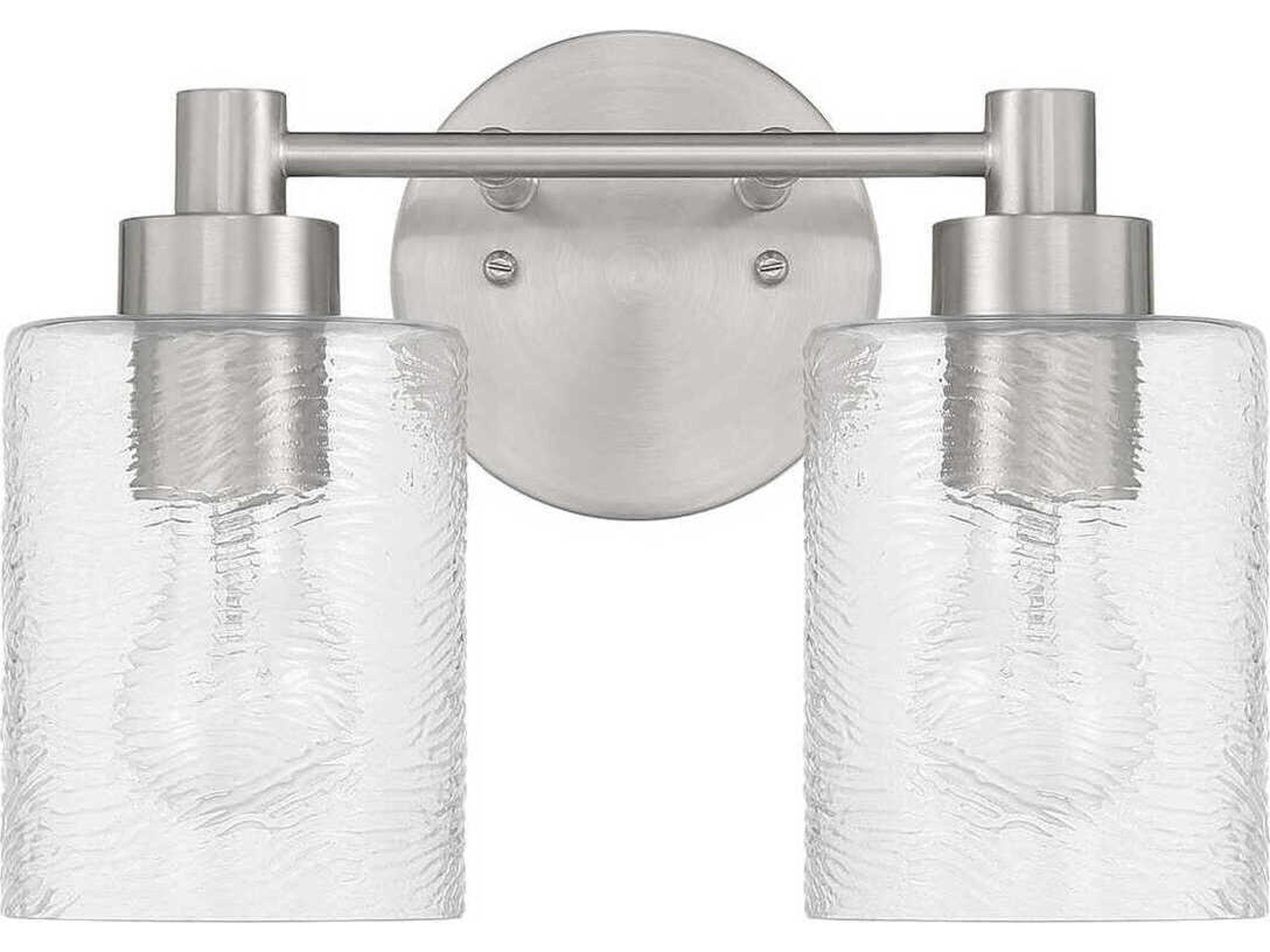 Lyndsey 2-Light Brushed Polished Nickel Vanity Light