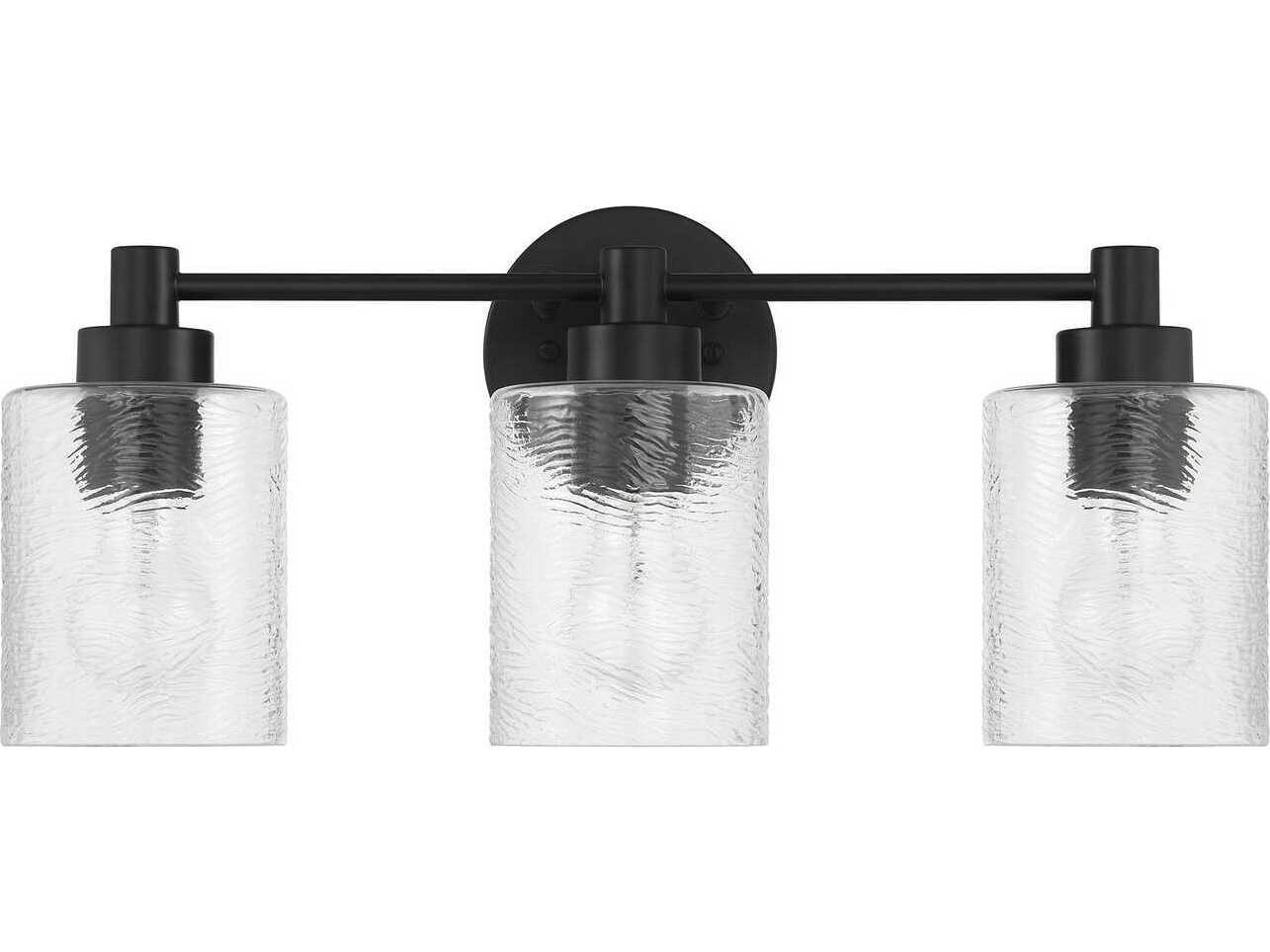Lyndsey 3-Light Flat Black Vanity Light