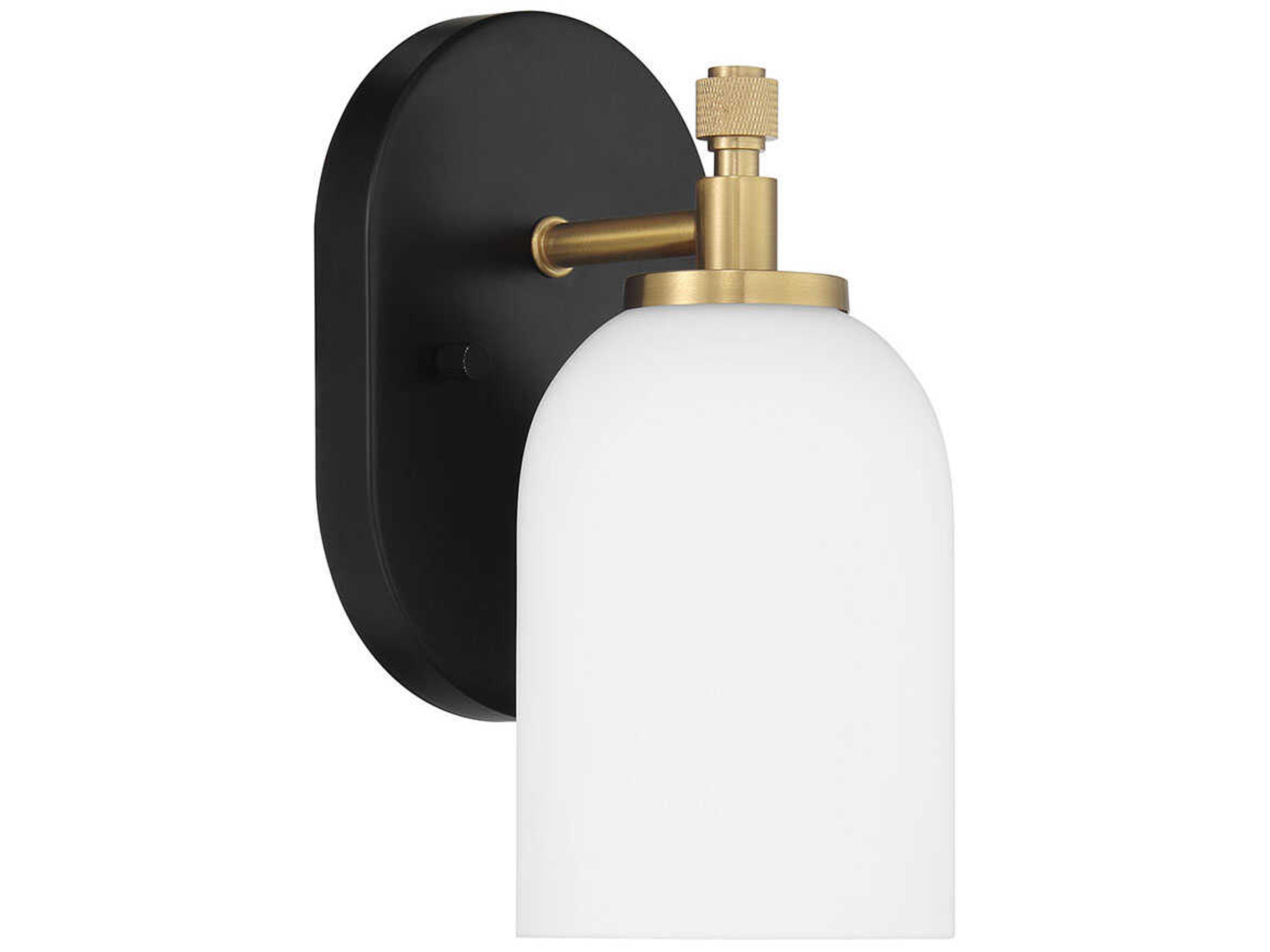 Council 1-Light Flat Black Satin Brass Wall Sconce