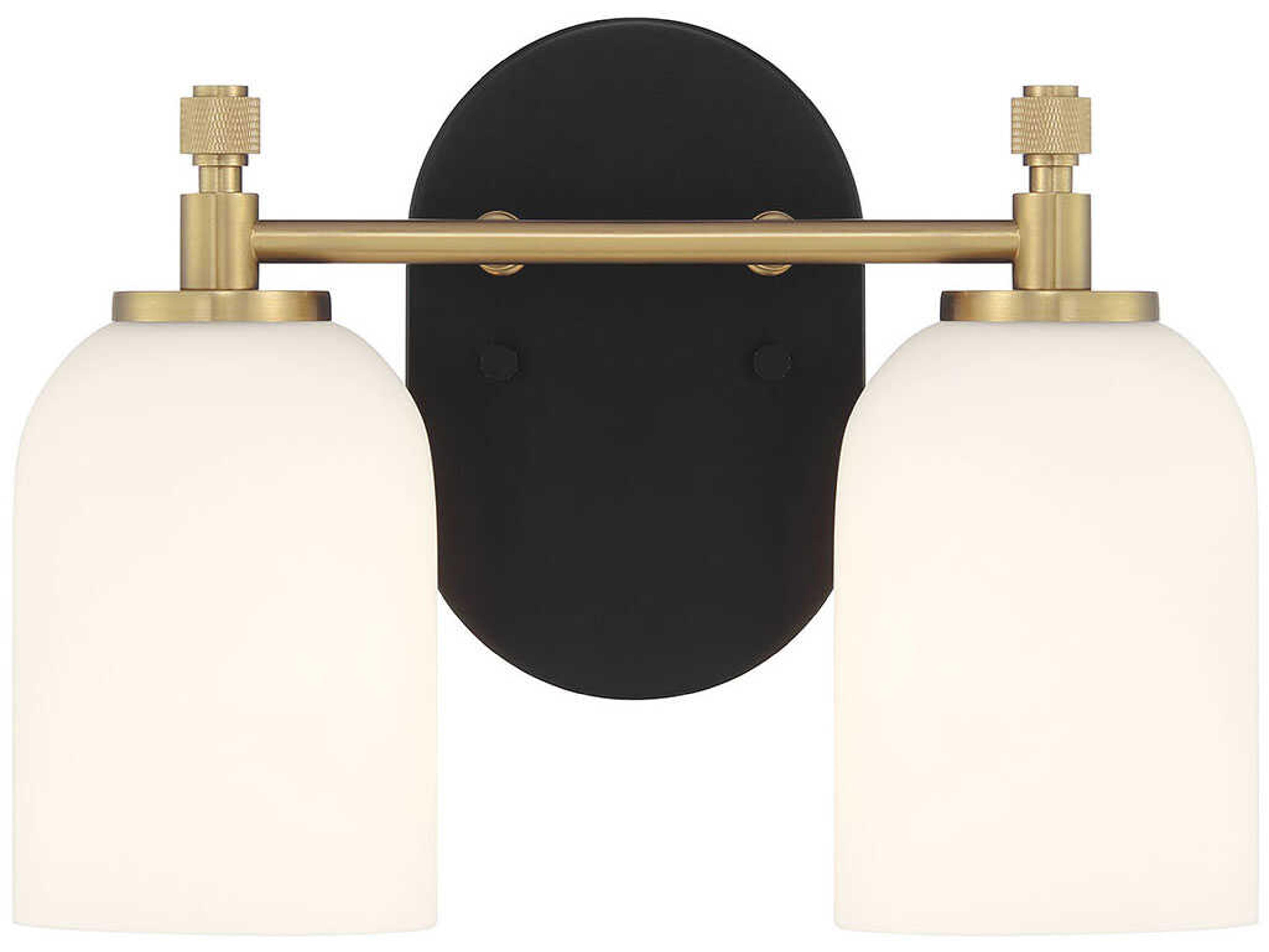 Craftmade Council 2-Light Flat Black Satin Brass Vanity Light