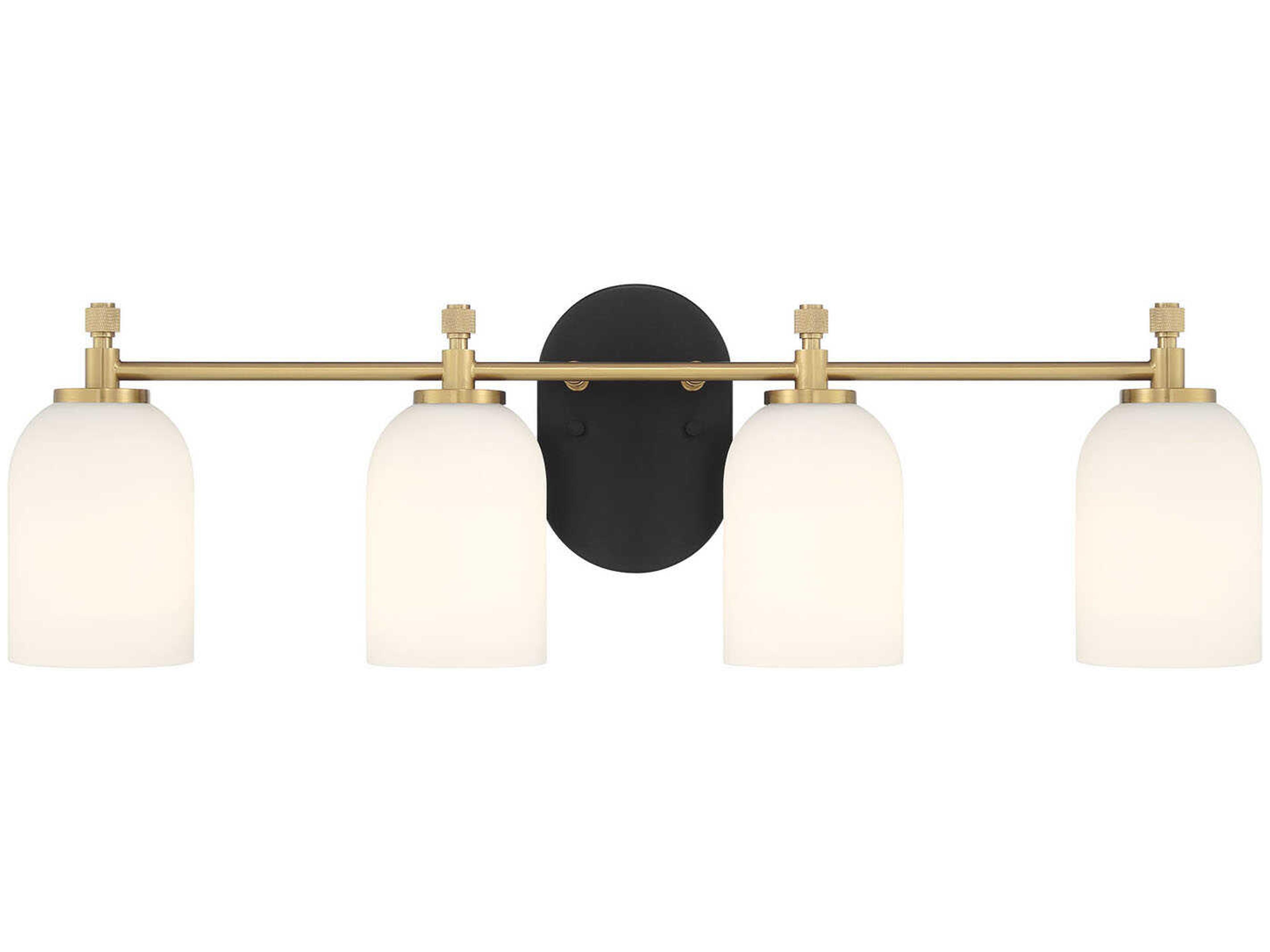 Craftmade Council 4-Light Flat Black Satin Brass Vanity Light