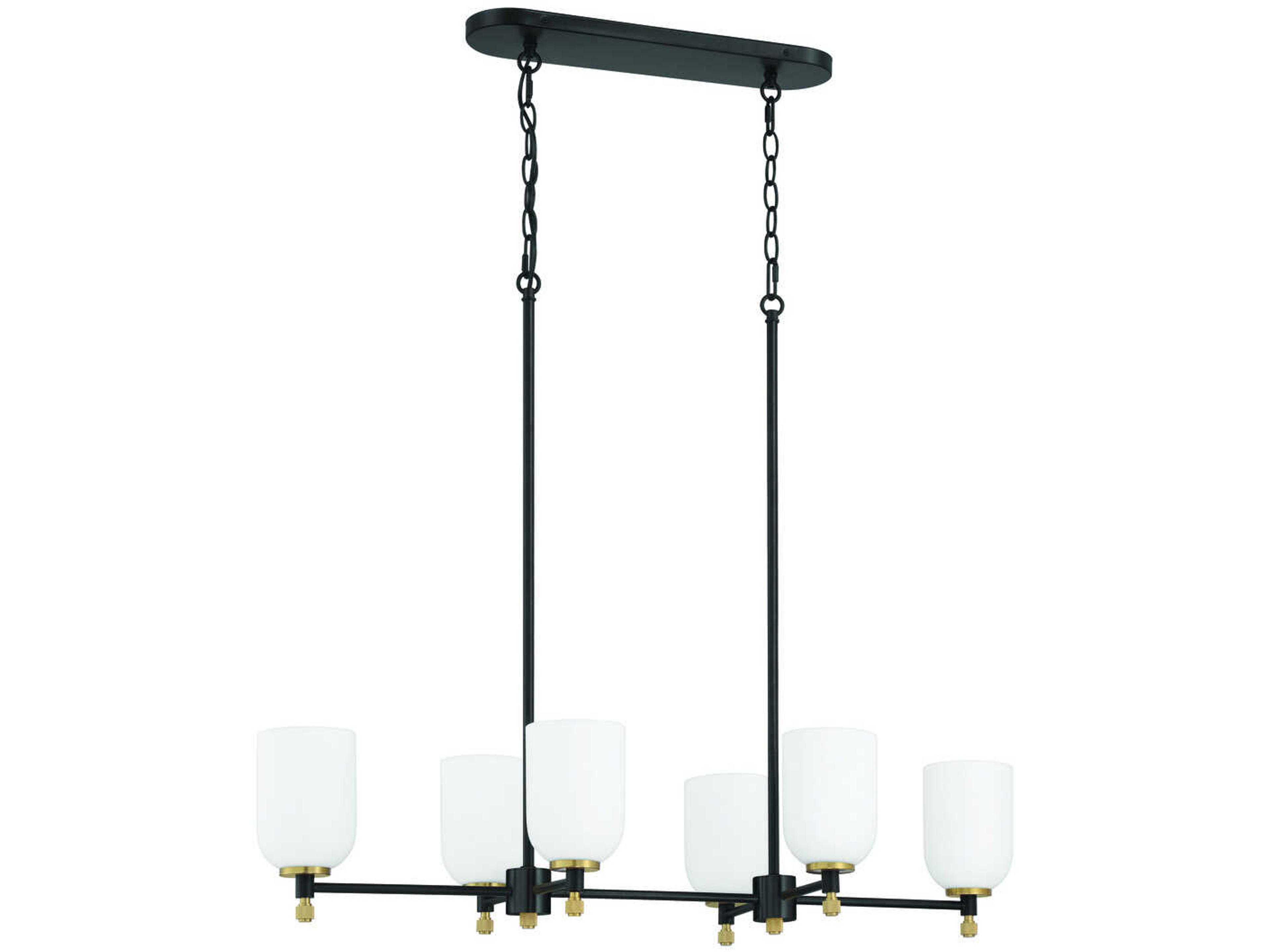 Council 6-Light Flat Black Satin Brass Island Pendant