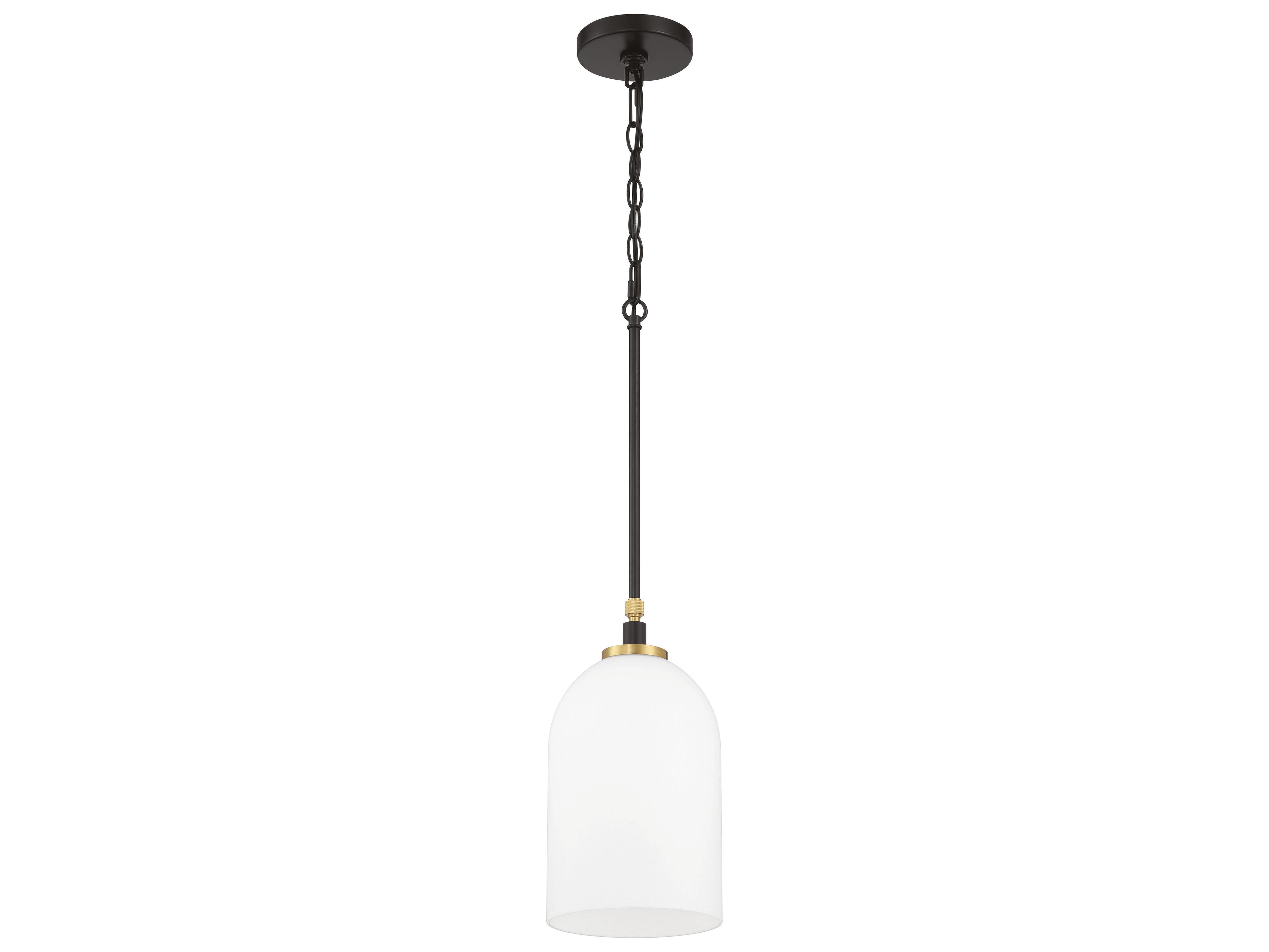 Council 1-Light Flat Black Satin Brass Bell Mini Pendant