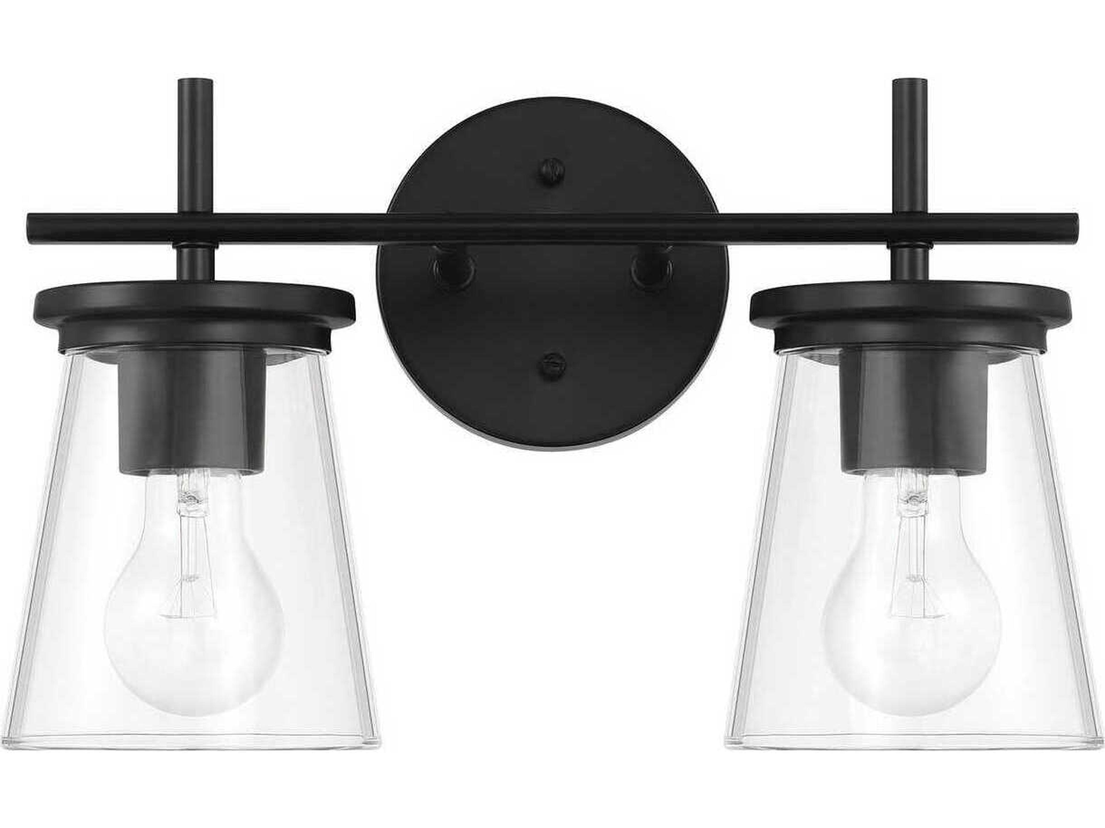 Craftmade Connell 2-Light Flat Black Vanity Light