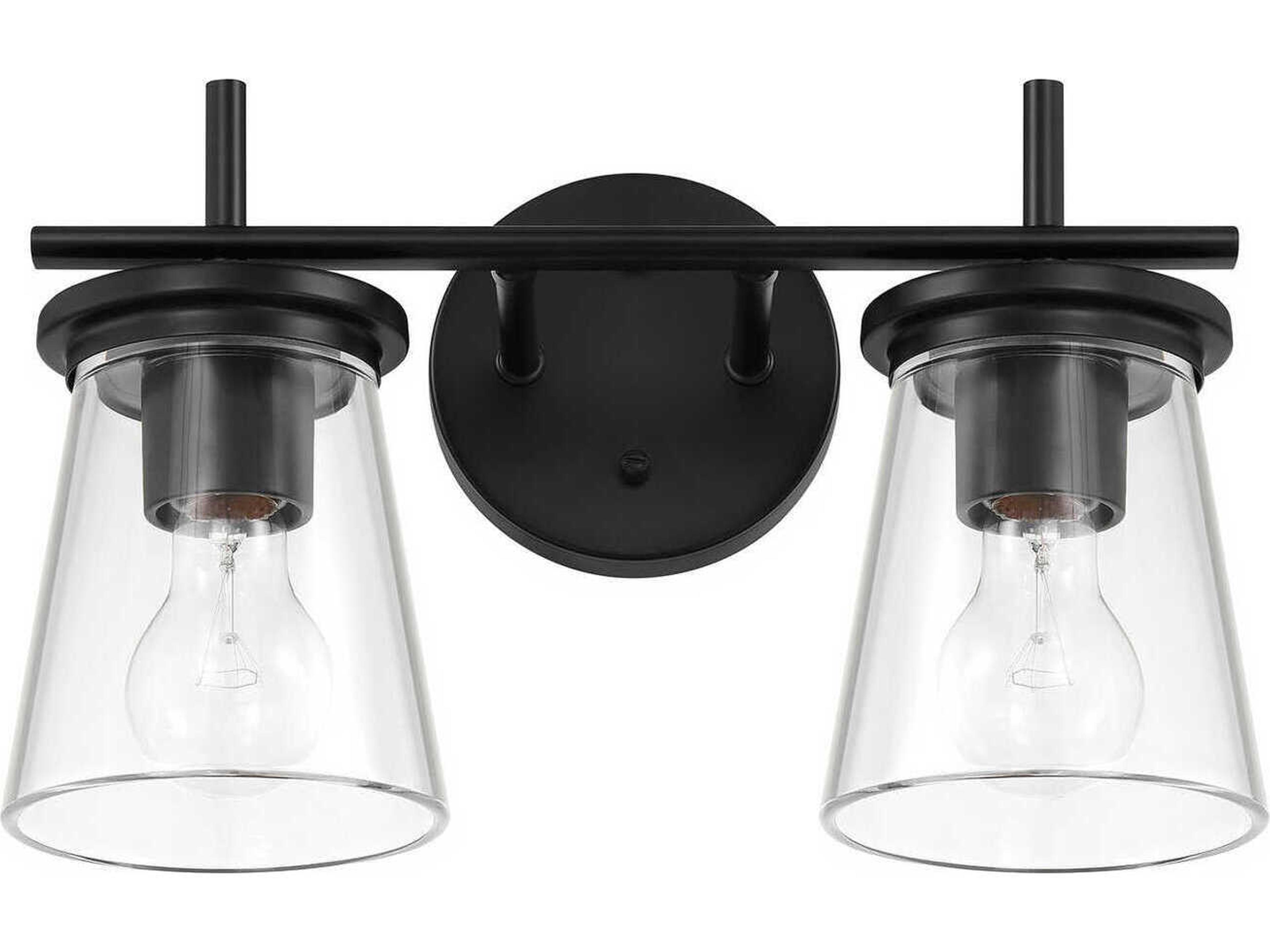 Craftmade Connell 2-Light Flat Black Vanity Light