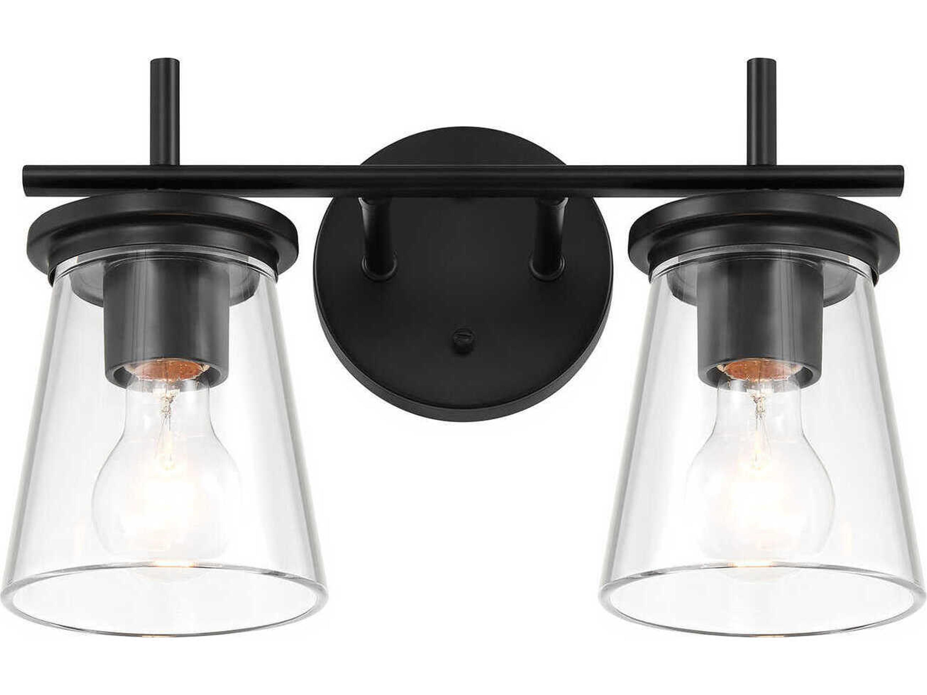 Craftmade Connell 2-Light Flat Black Vanity Light
