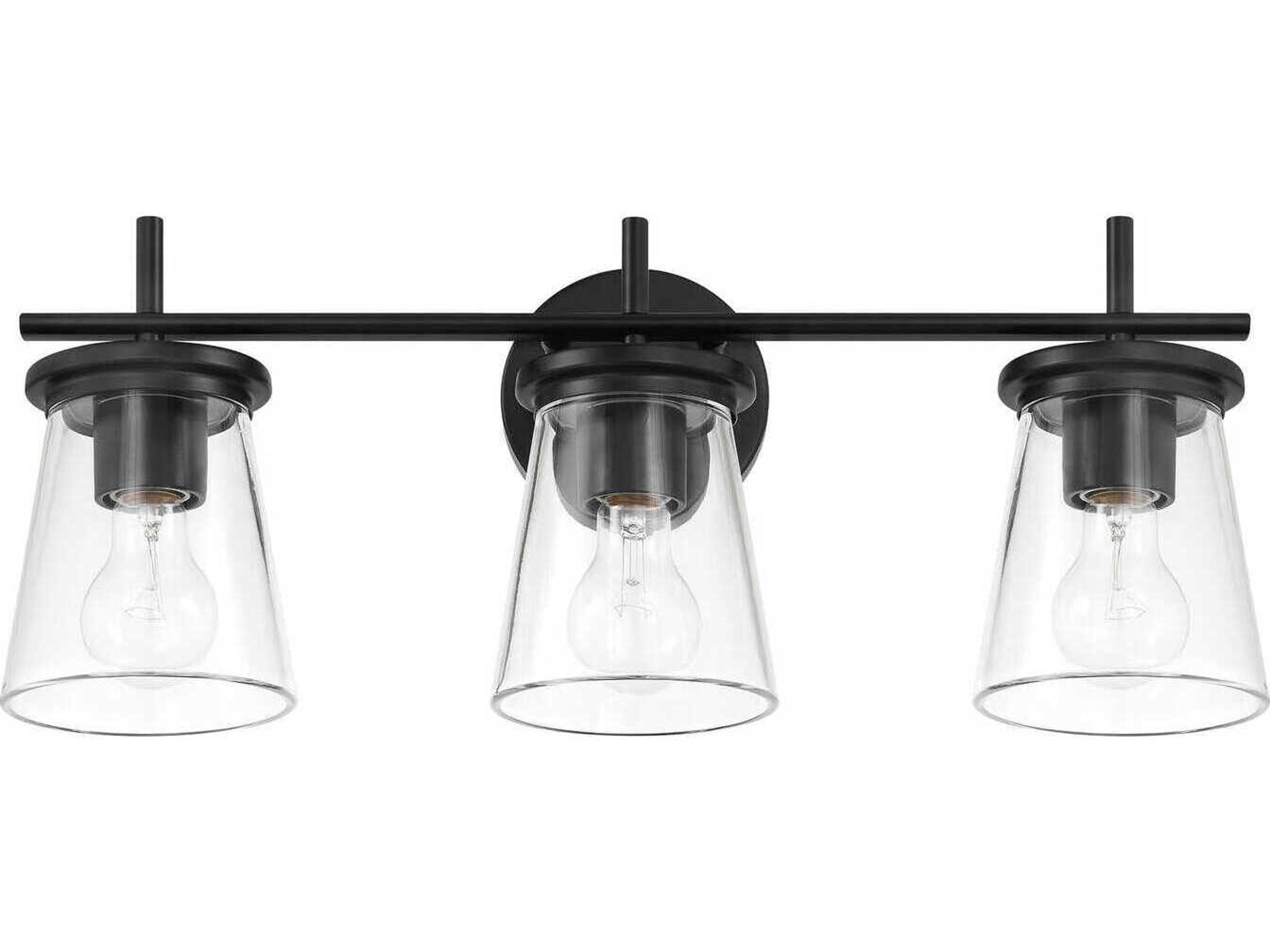Craftmade Connell 3-Light Flat Black Vanity Light