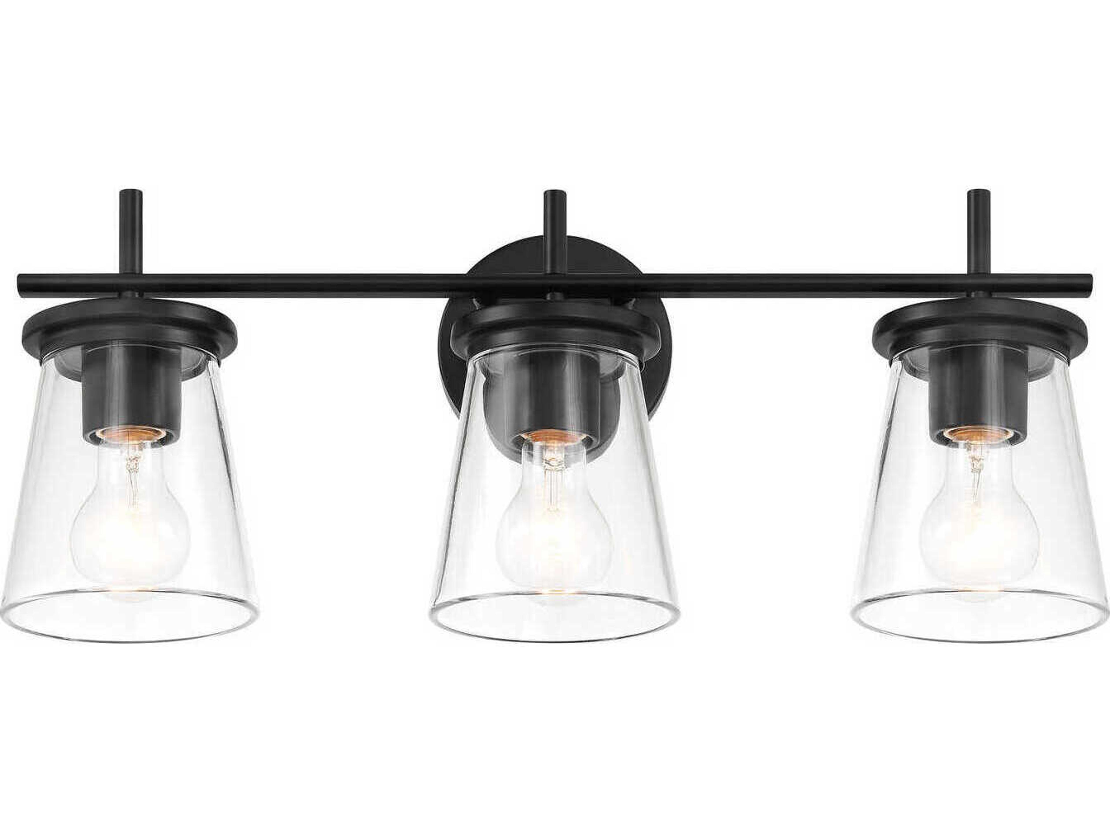 Craftmade Connell 3-Light Flat Black Vanity Light