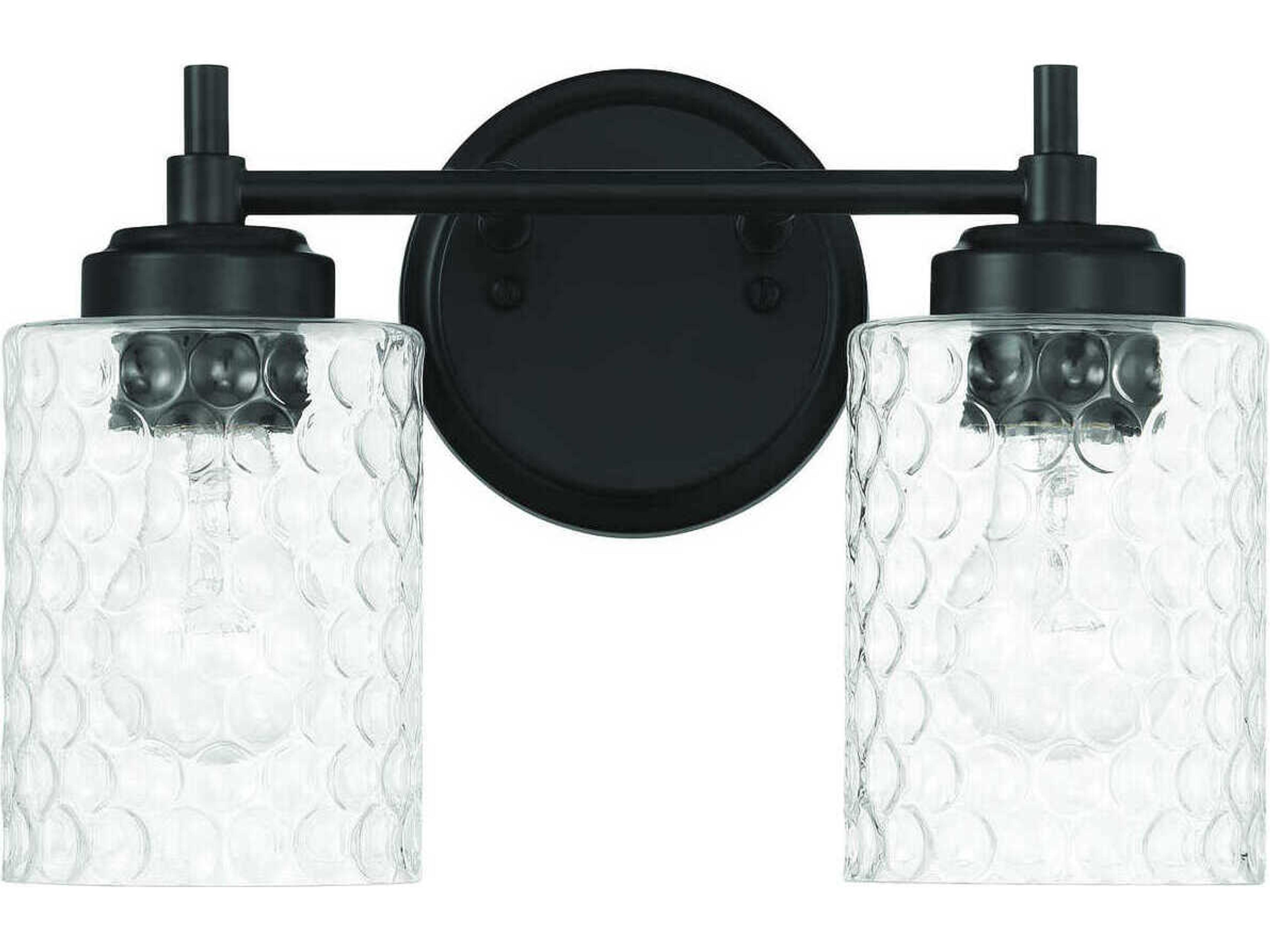 Craftmade Claire 2-Light Flat Black Vanity Light